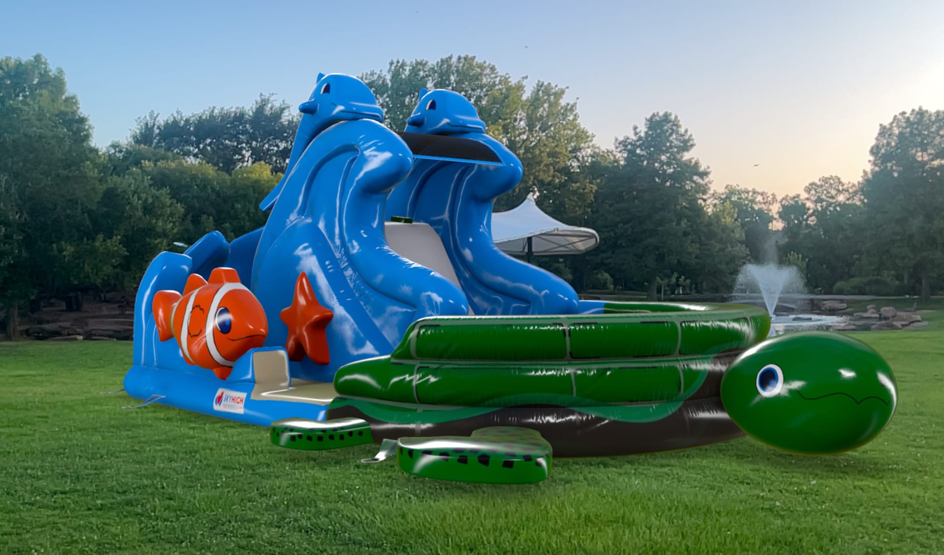 Houston, TX Turtle Beach Inflatable Water Slide | Sky High Party
