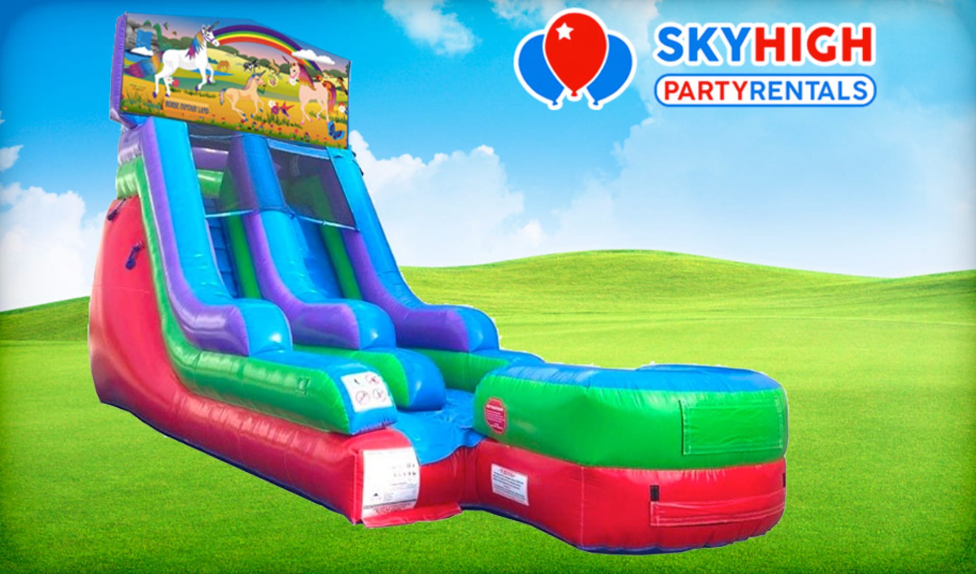 15ft Unicorn Retro Wet/Dry Slide Rental