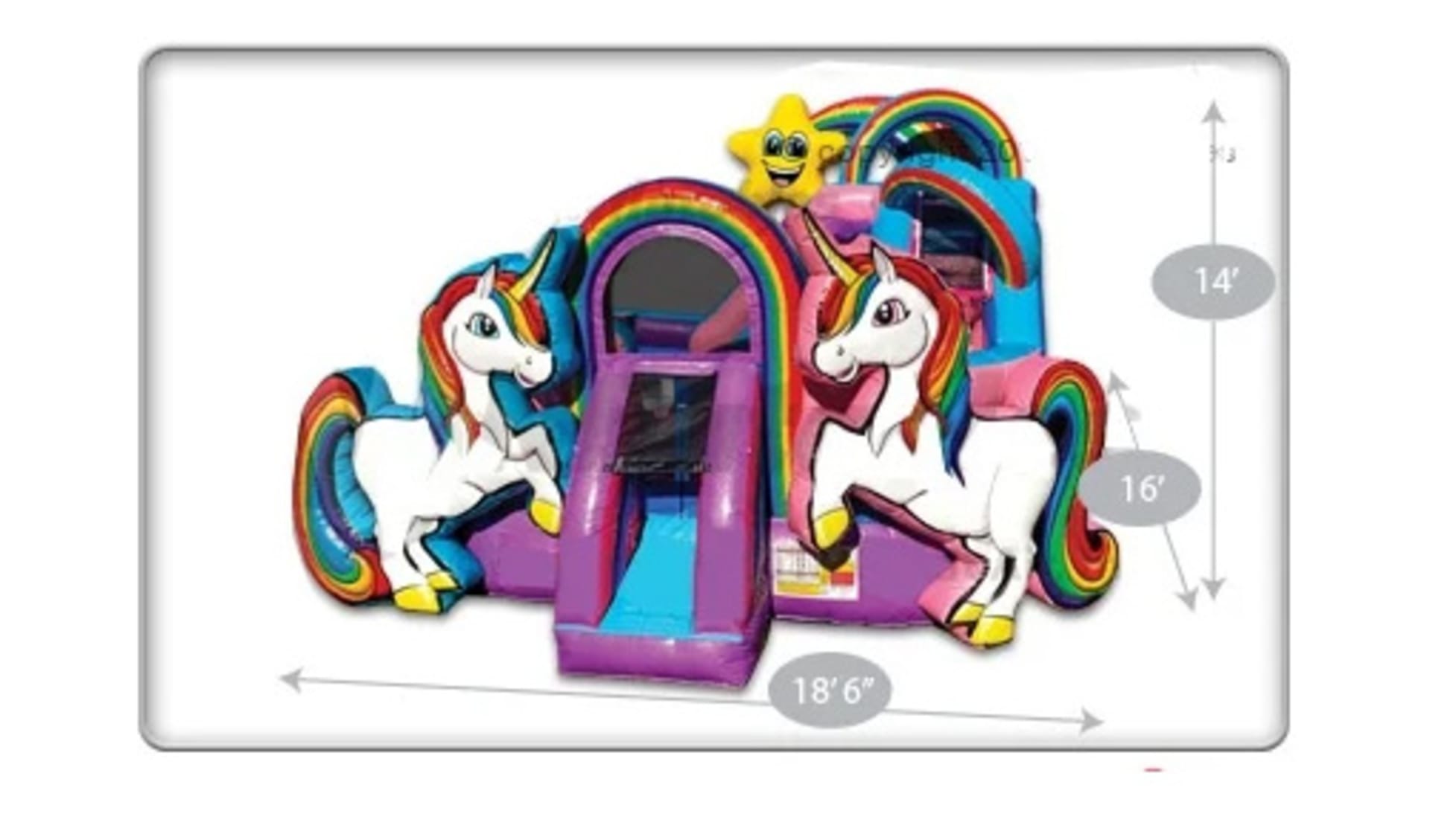 Unicorn Bounce House Dimensions