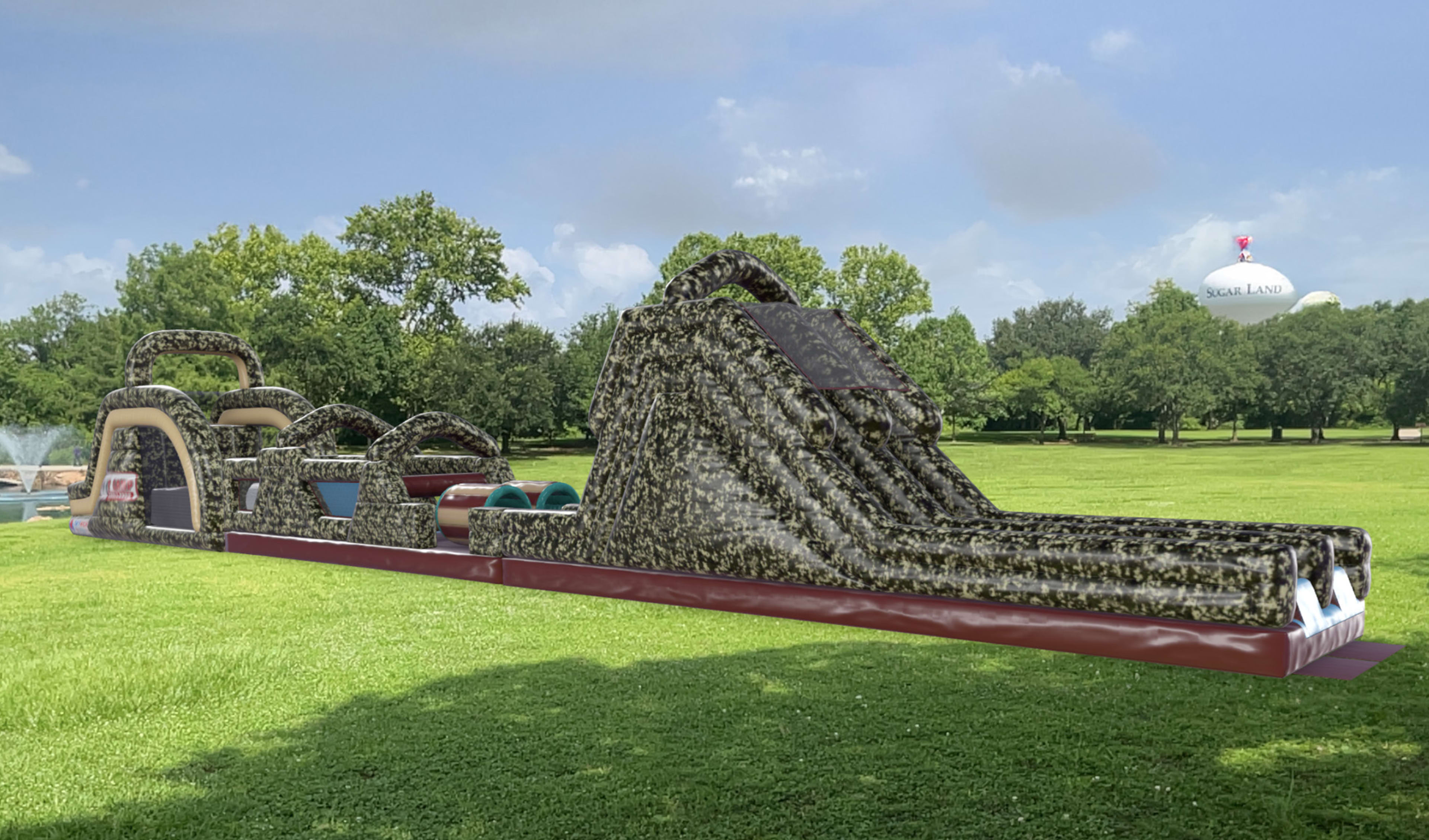 Military Bootcamp Bounce House 3d Mockup