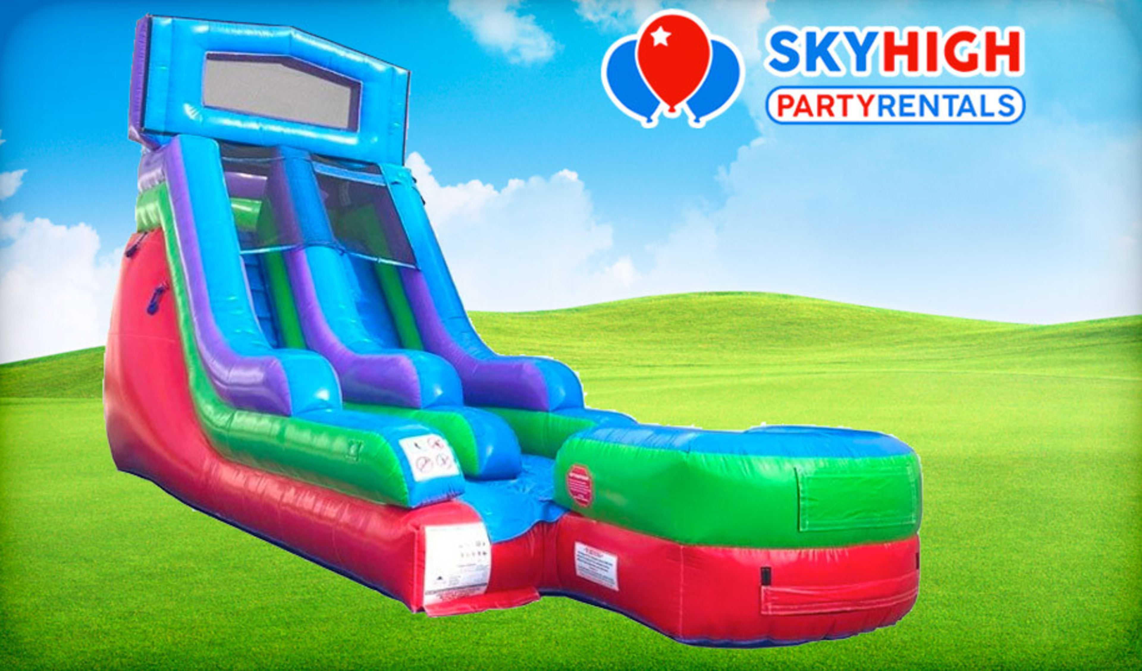 15ft Tall Retro Rainbow Modular Wet / Dry Slide Rentals