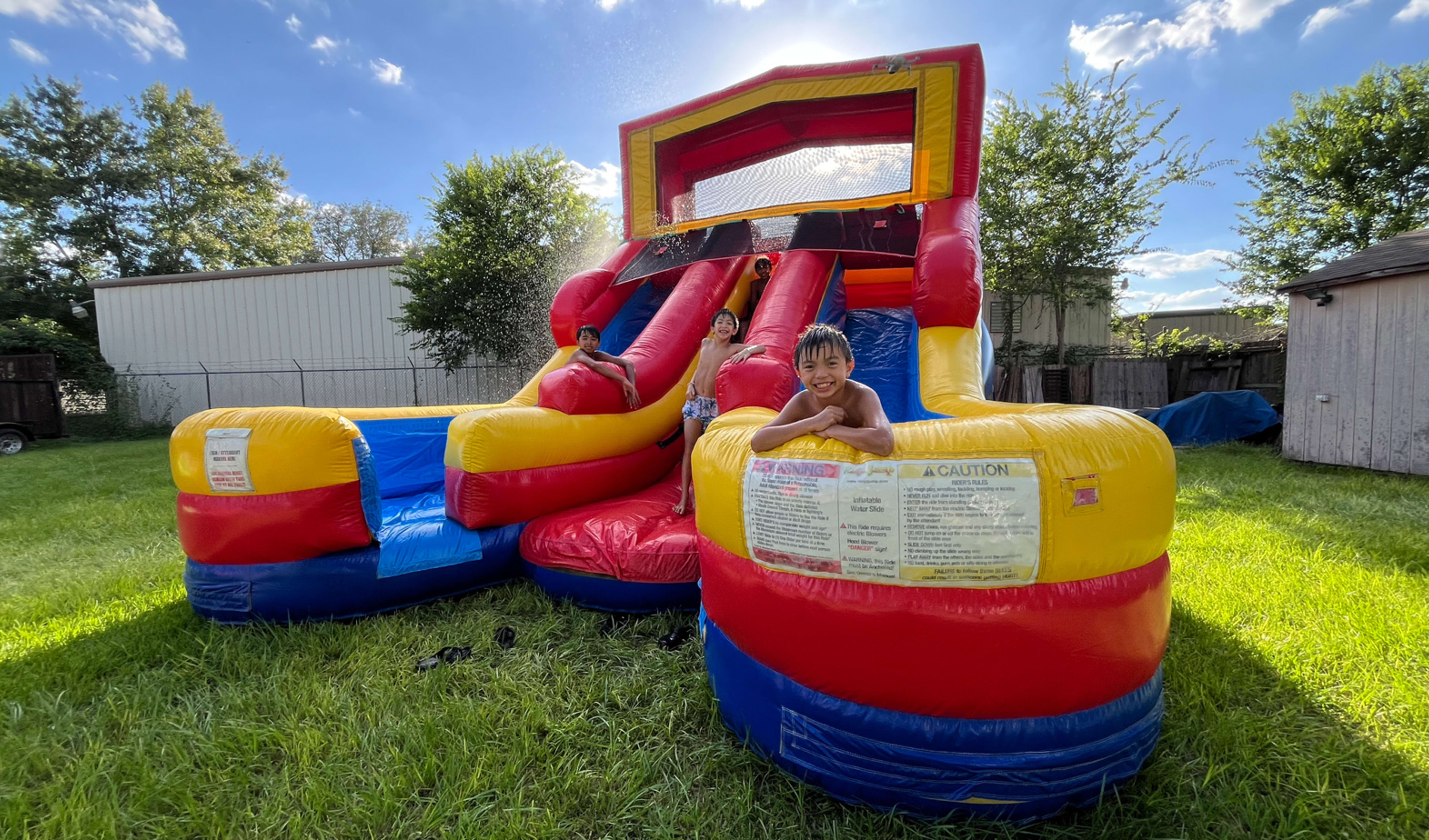 16ft Double Lane Water Slide with optional banner
