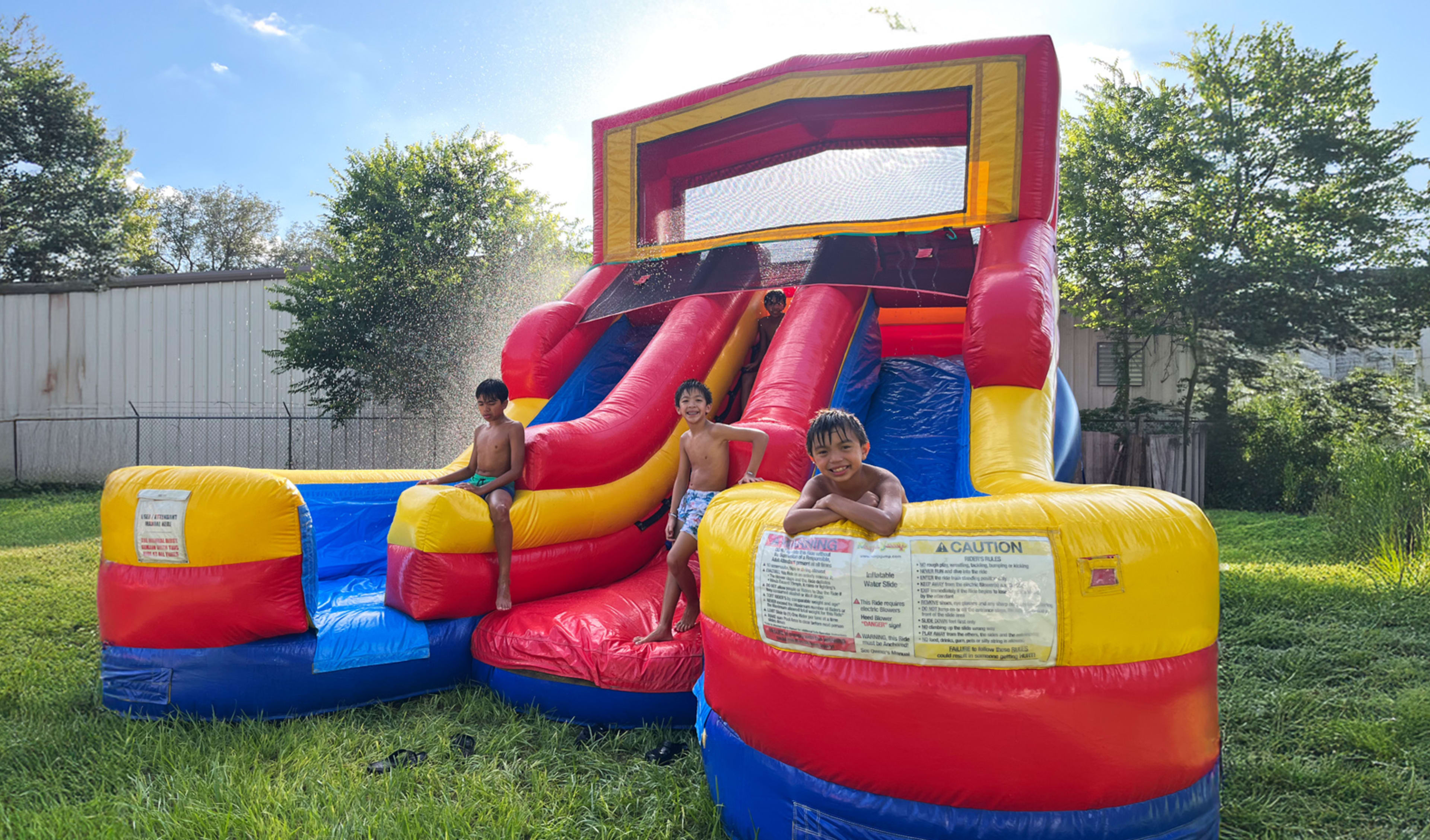 16ft Double Lane Water Slide with optional banner