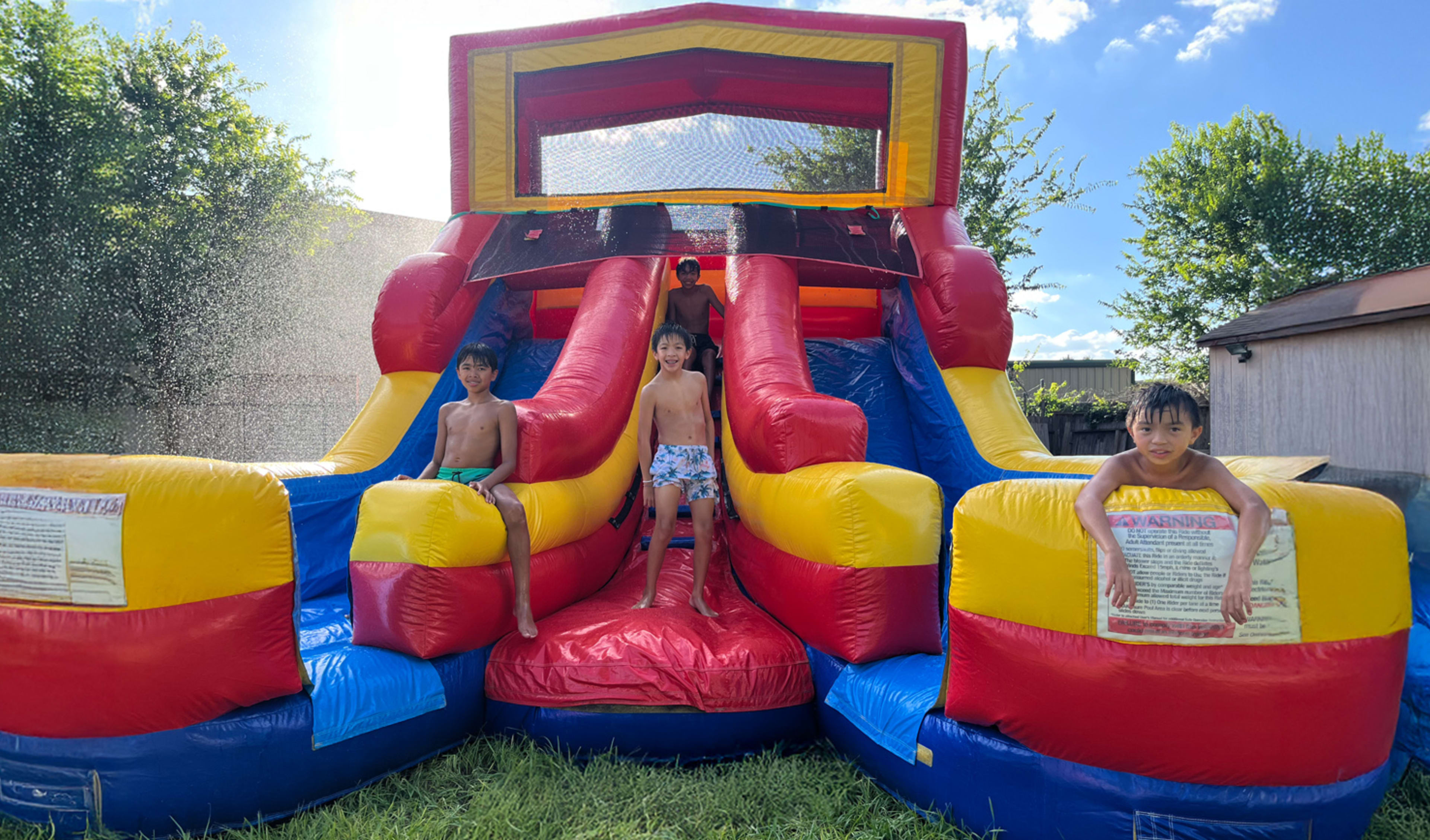 16ft Double Lane Water Slide with optional banner