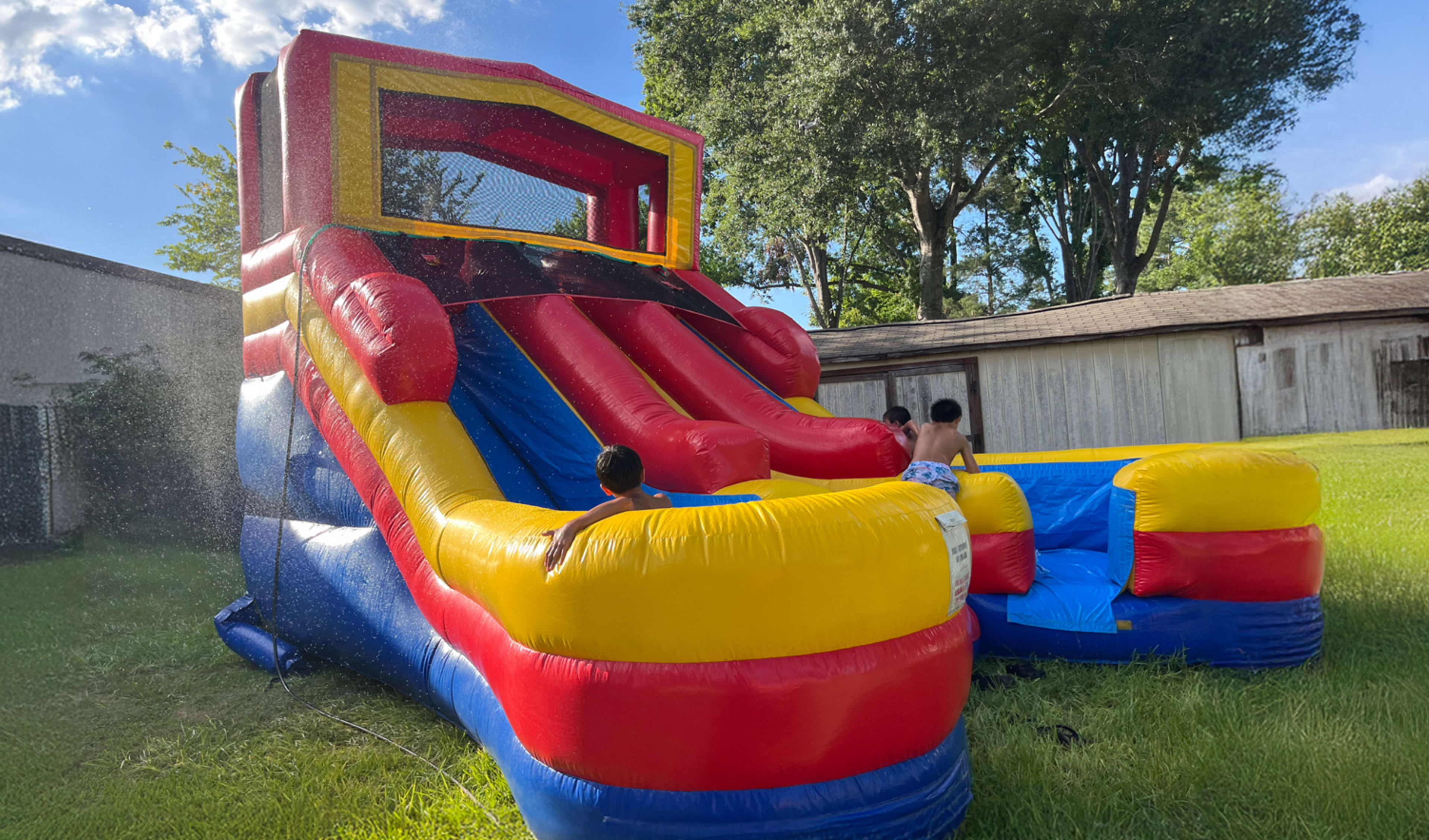 16ft Double Lane Water Slide with optional banner