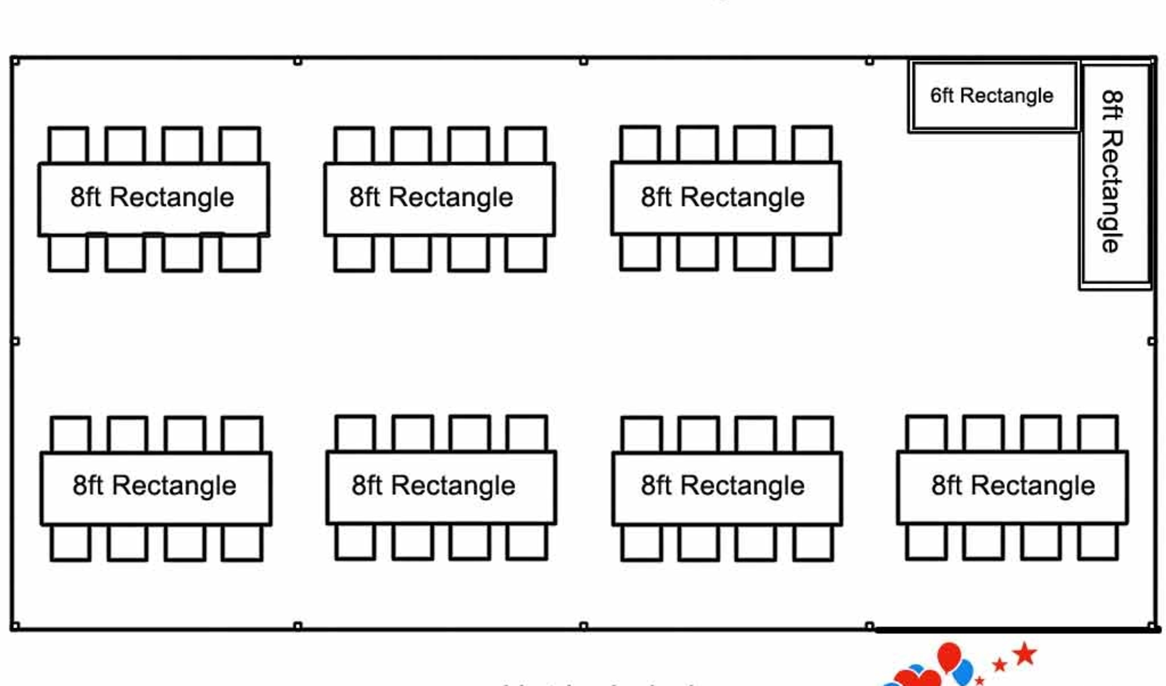 20ft x 40ft layout tent rentals