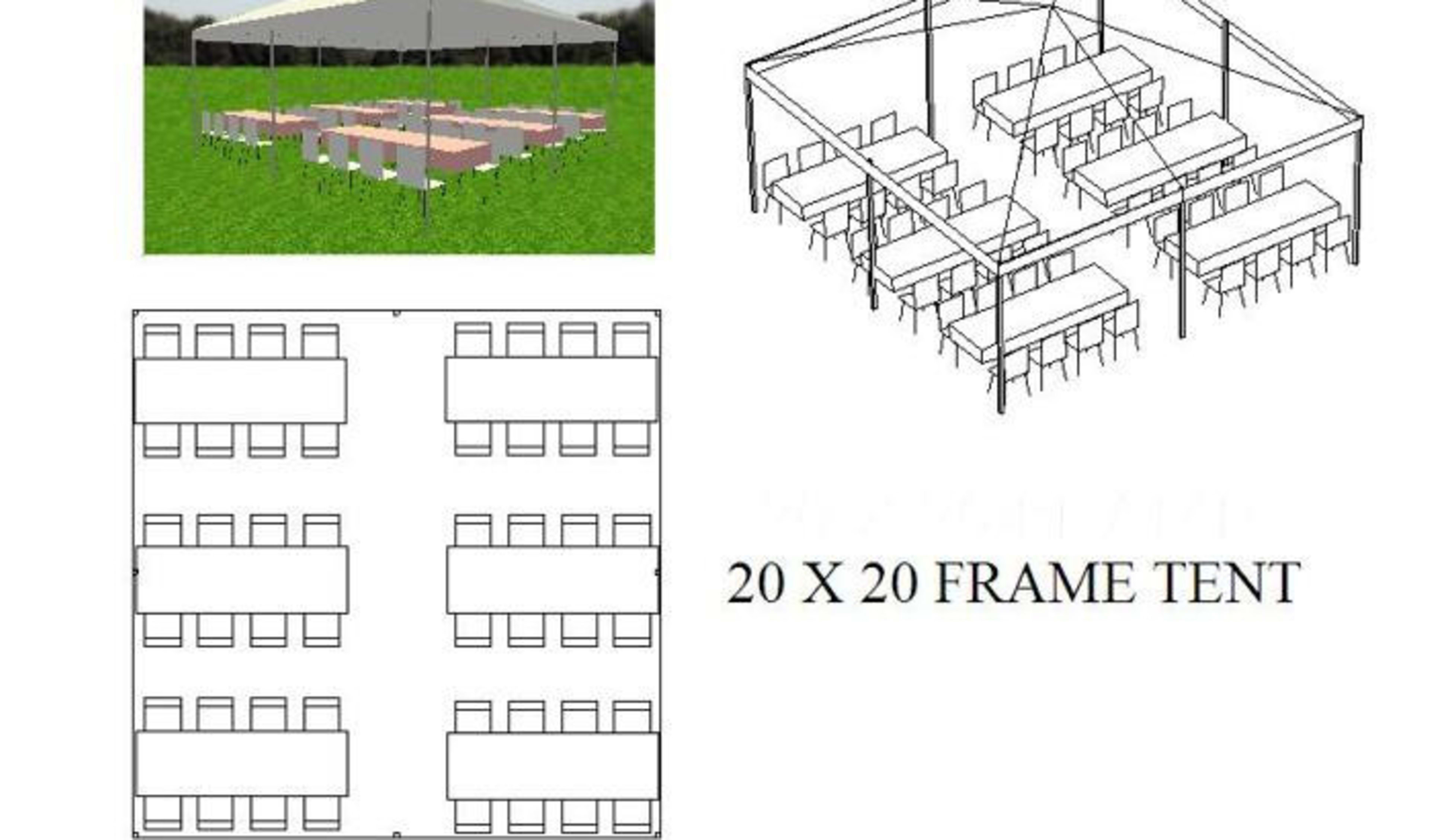 20ft x 20ft tent sample layout