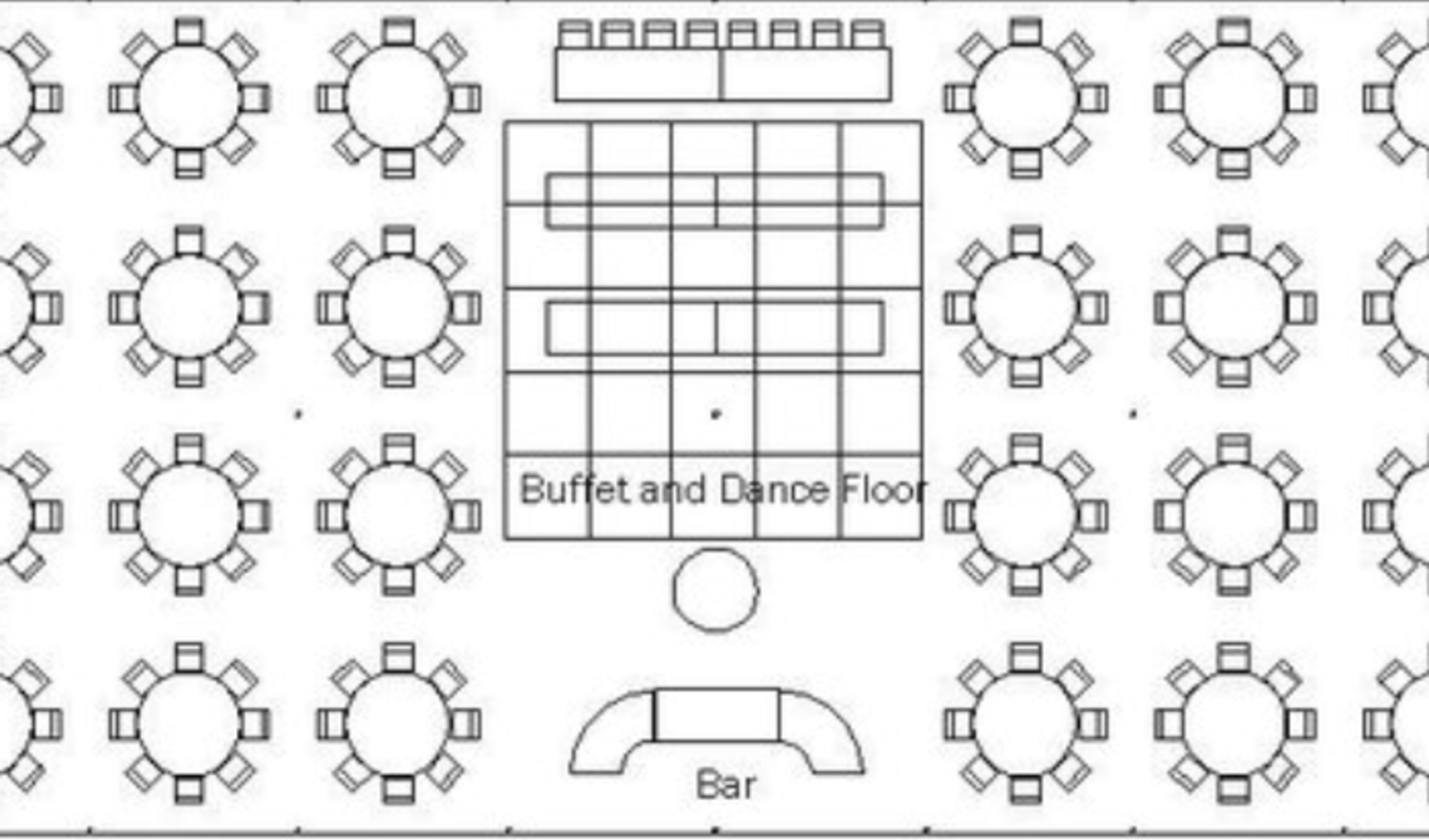 40ft x 80ft frame tent tables and chairs layout