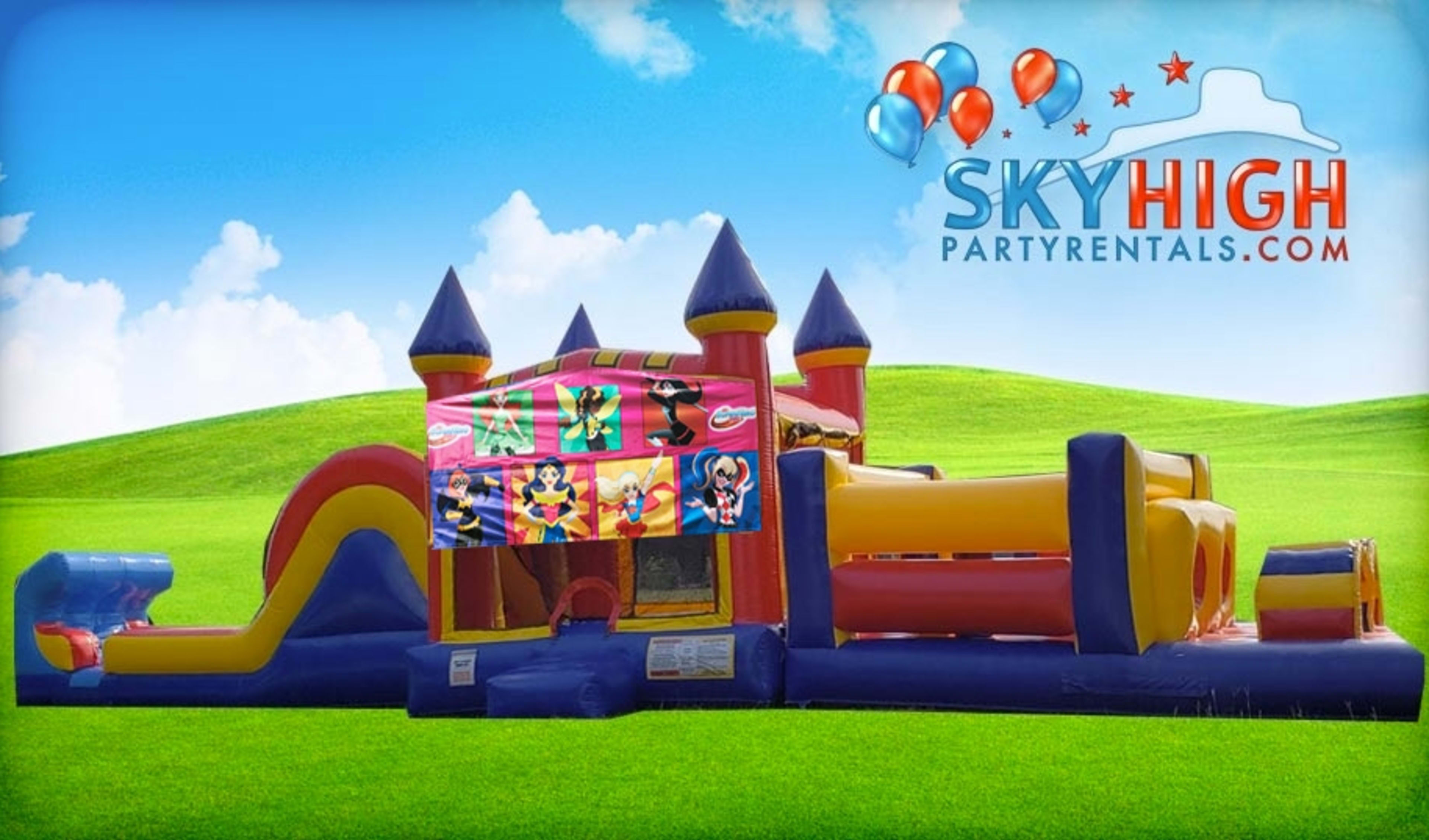 50ft DC Super Hero Girls Obstacle w/ Wet or Dry Slide