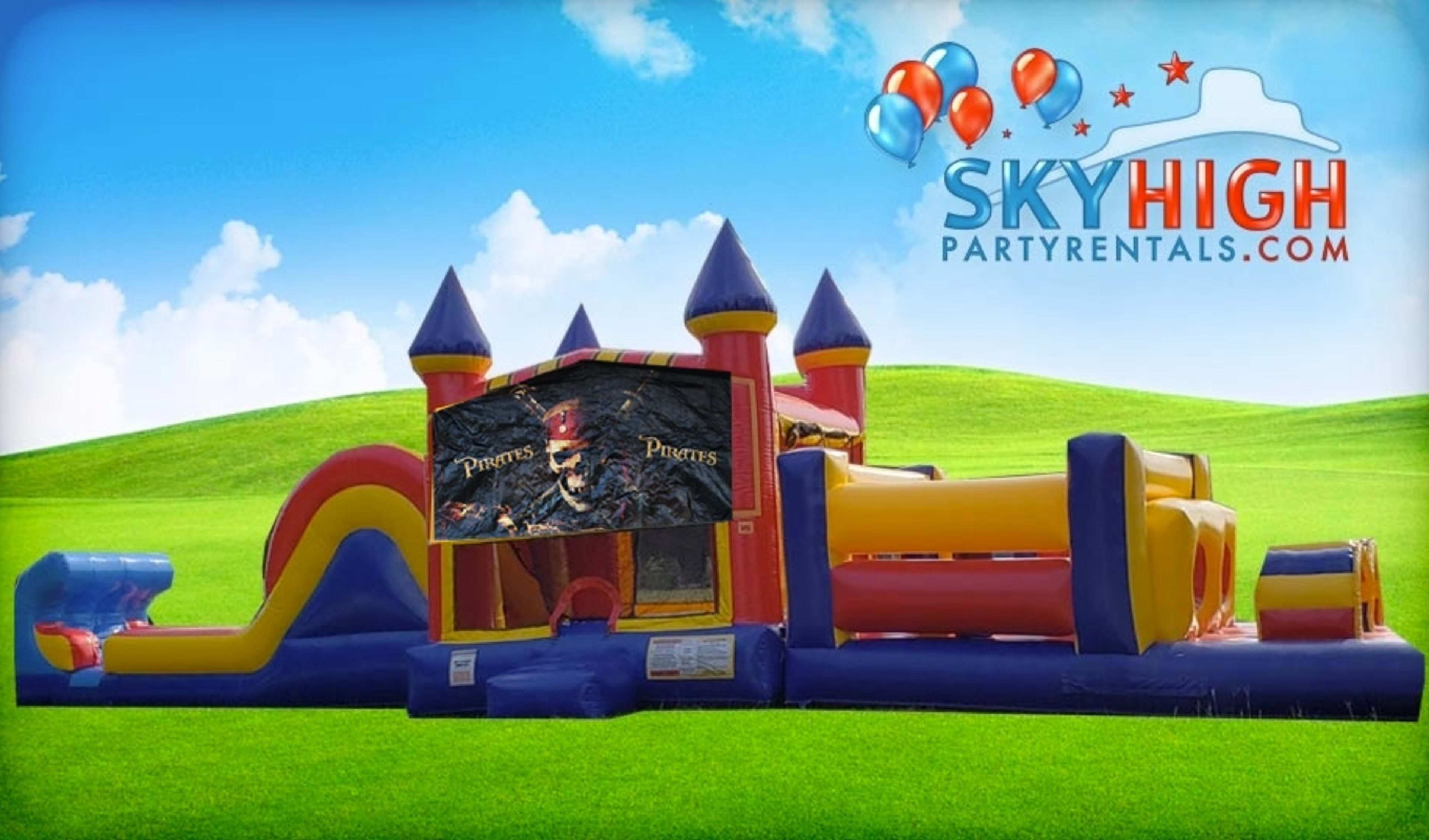 50ft Pirates Obstacle w/ Wet or Dry Slide 