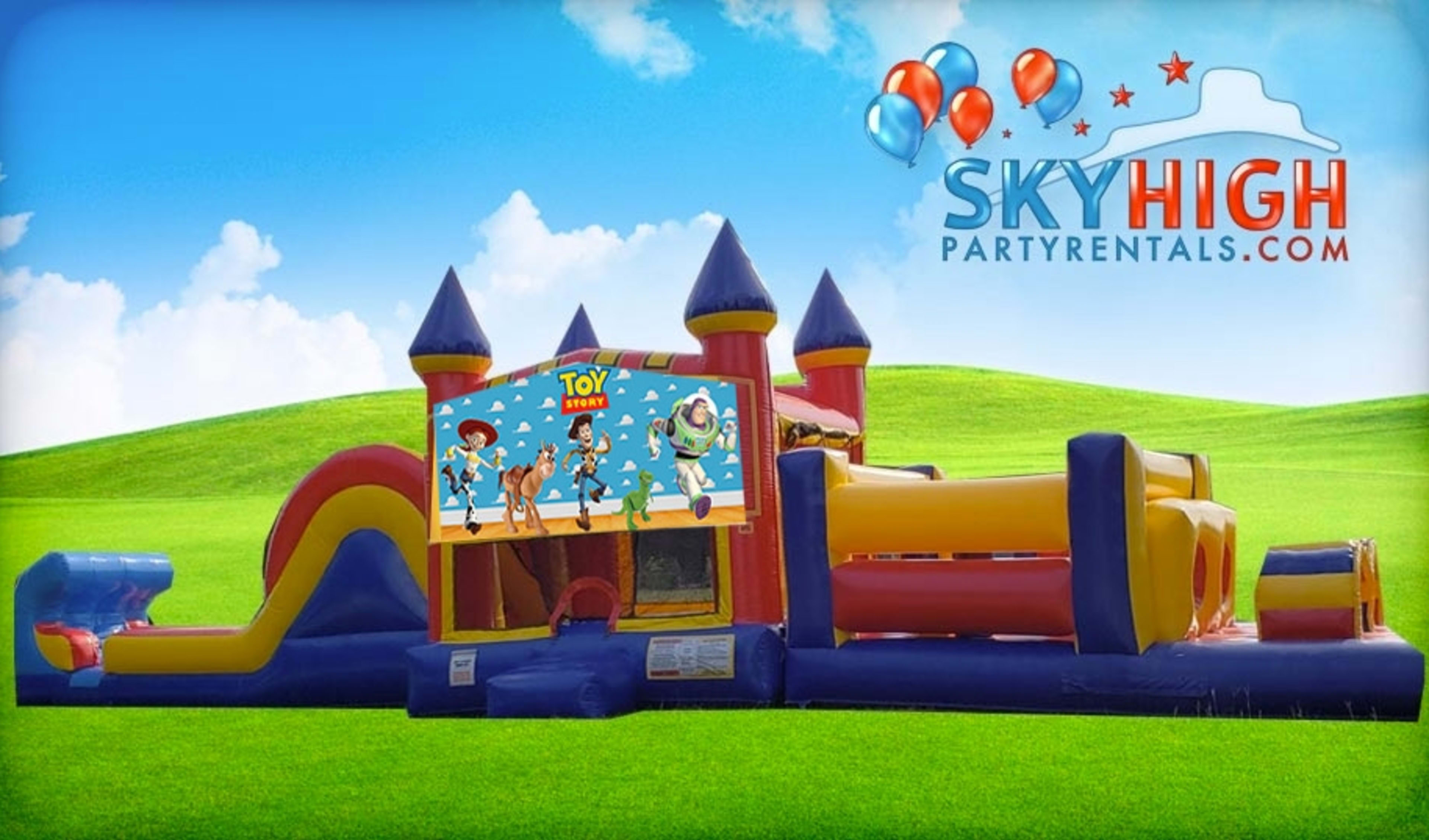 50ft Toy Story Obstacle Course w/ Wet or Dry Slide