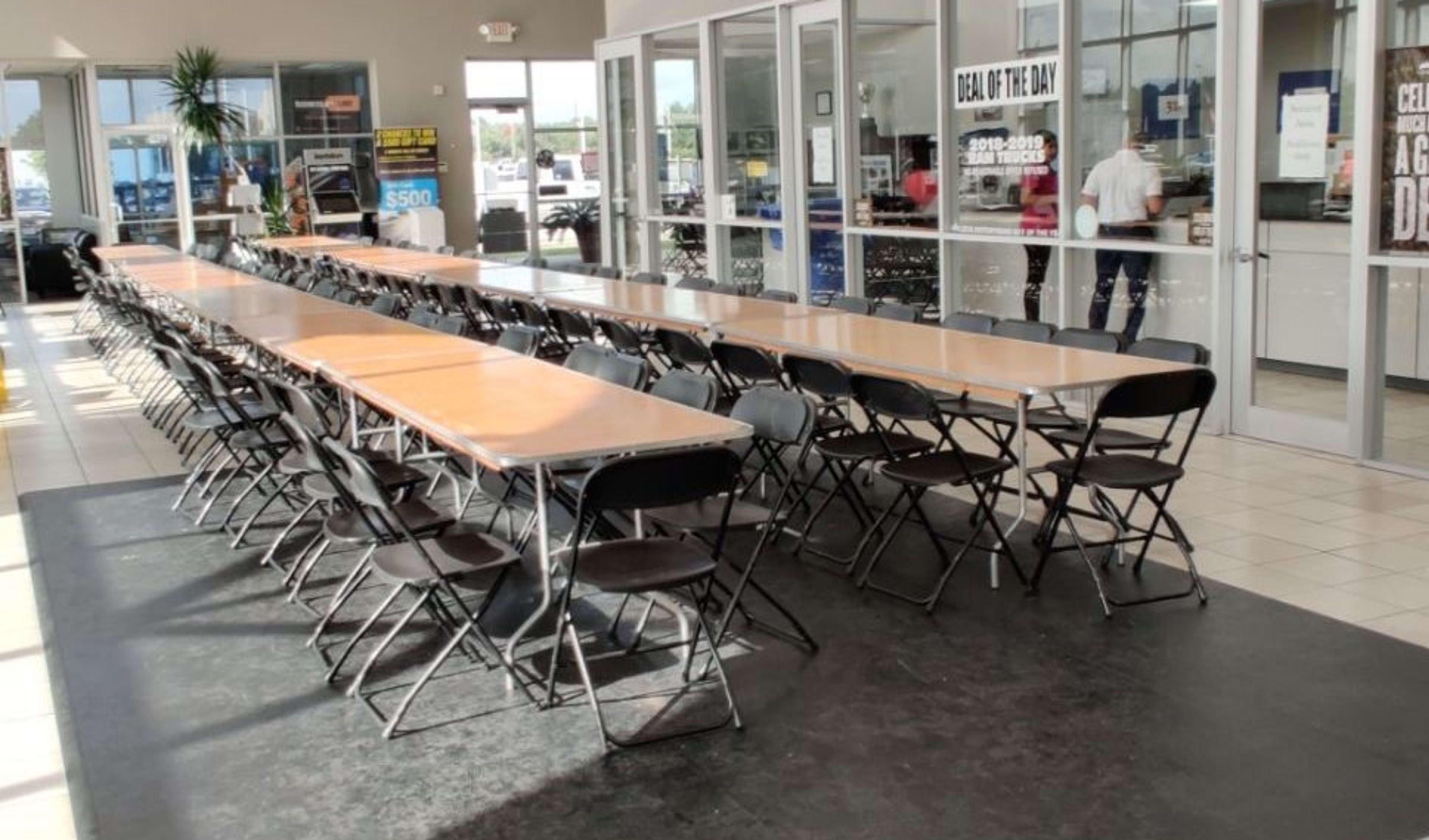 banquet table chairs delivered