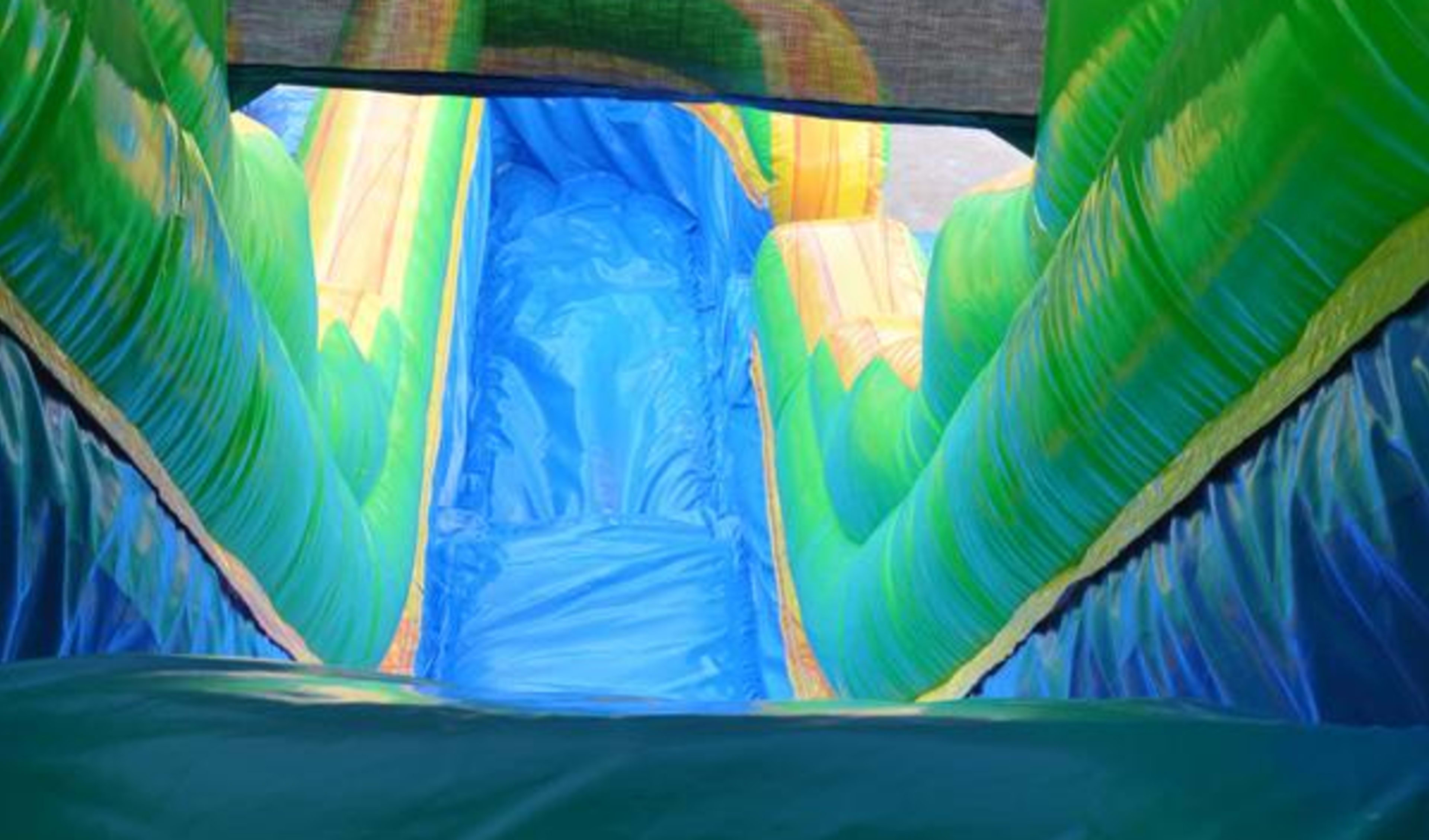 18ft Huge Double Lane Palm Tree Water Slide Inside