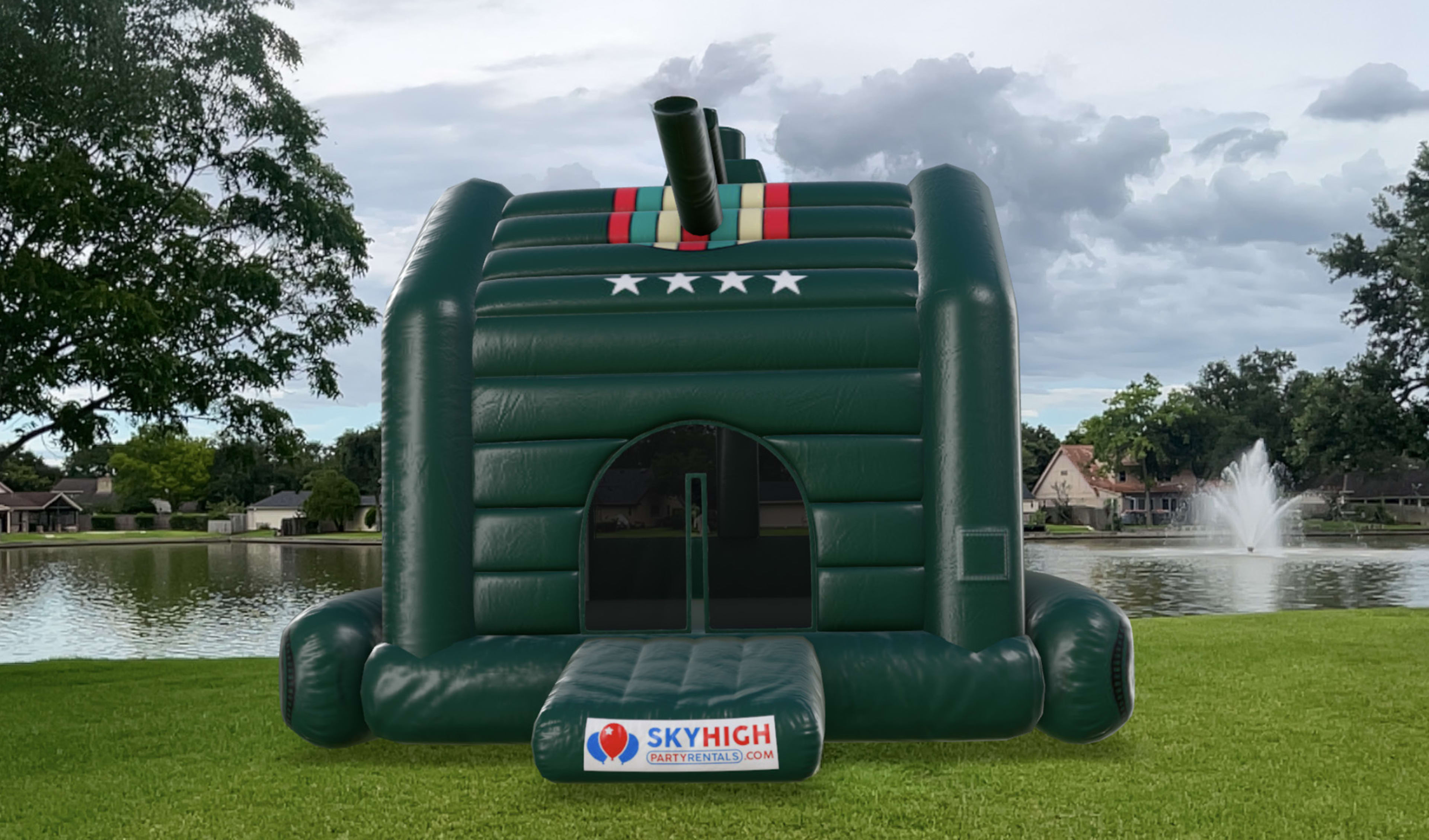 Camouflage Tank Themed Bounce House Moonwalk Rentals