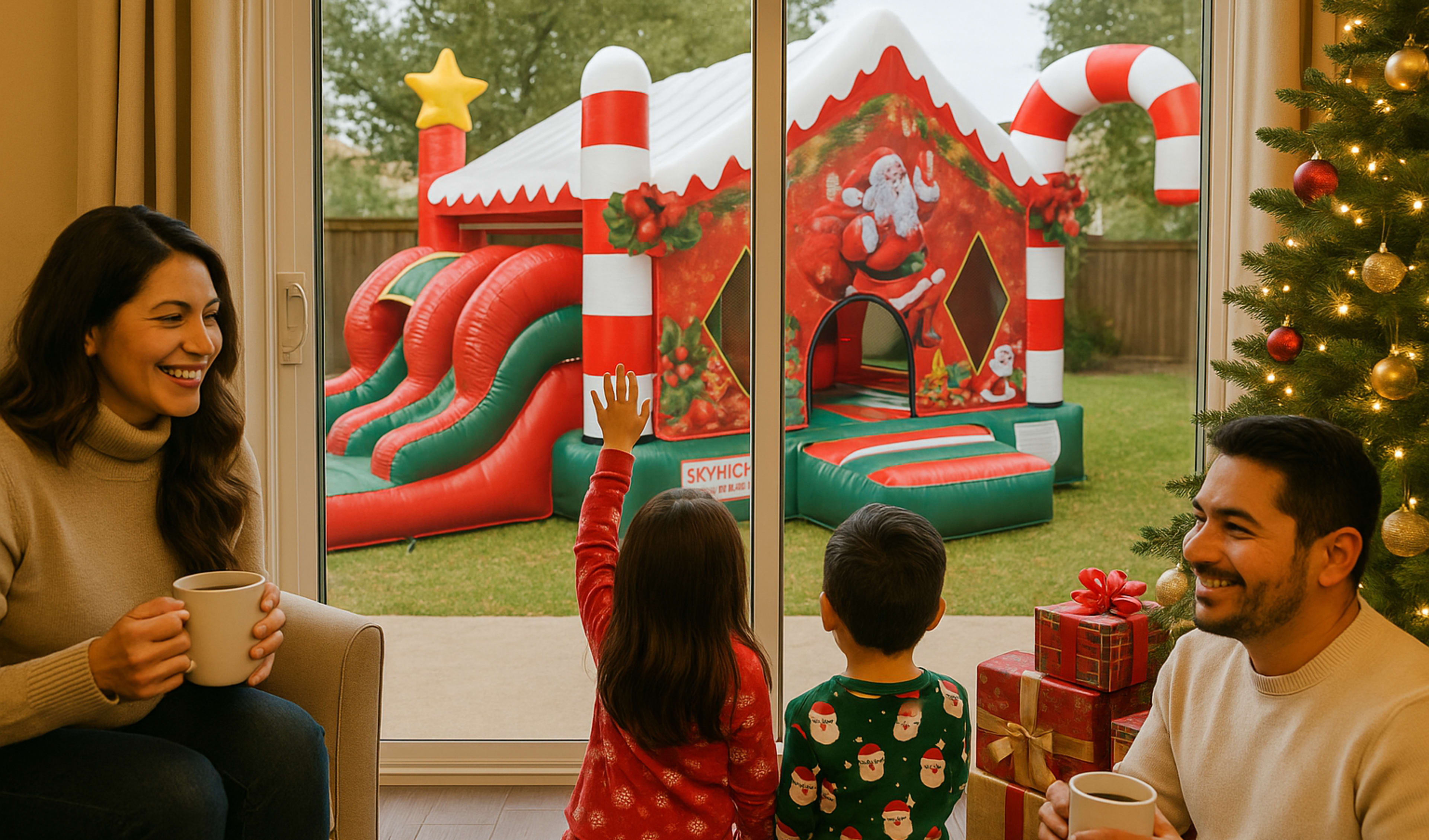 Christmas Morning Candy Cane Christmas Jump House Rental Houston