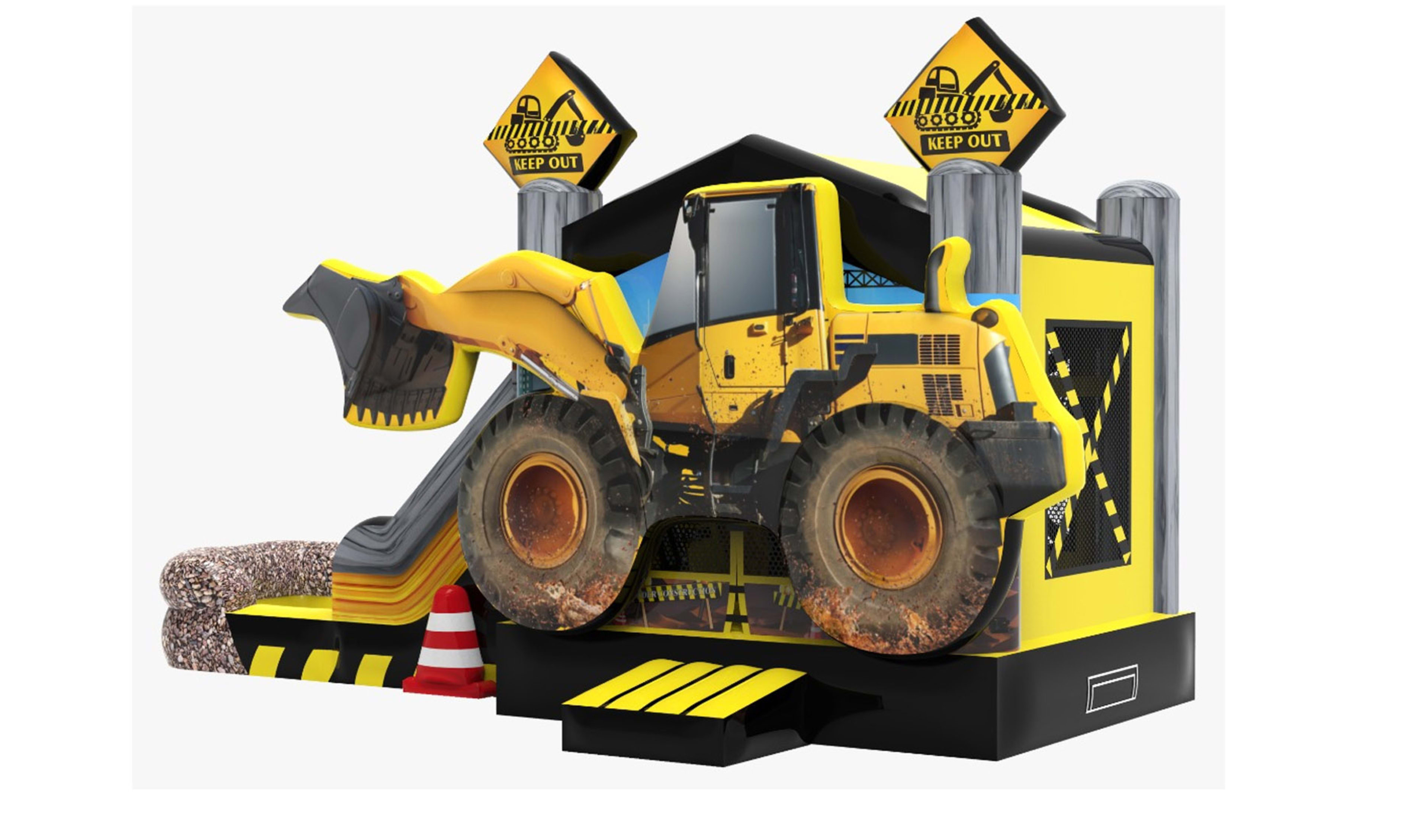 Rent Excavator Bounce House Water Slide Combo