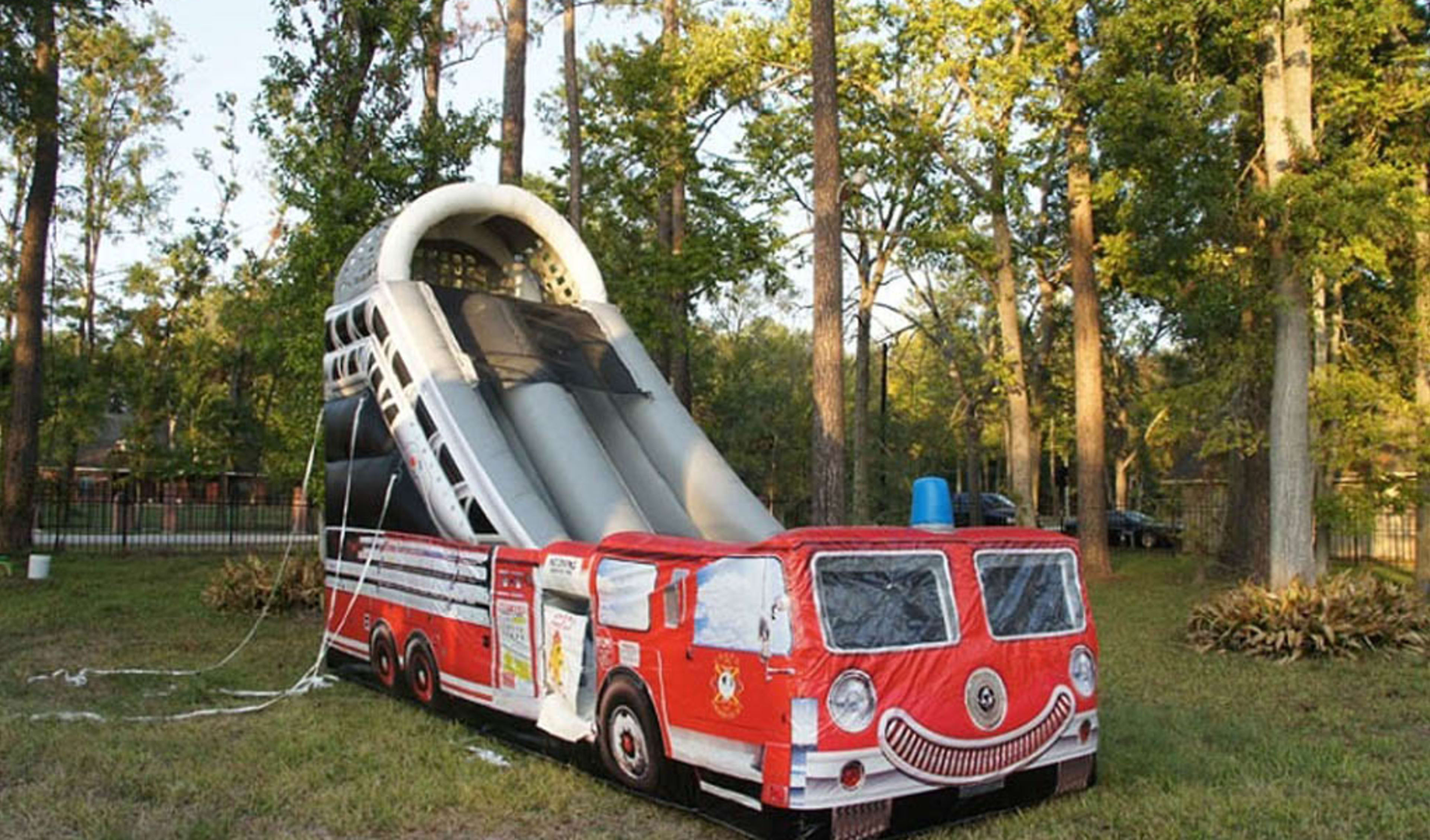 inflatable fire truck slides