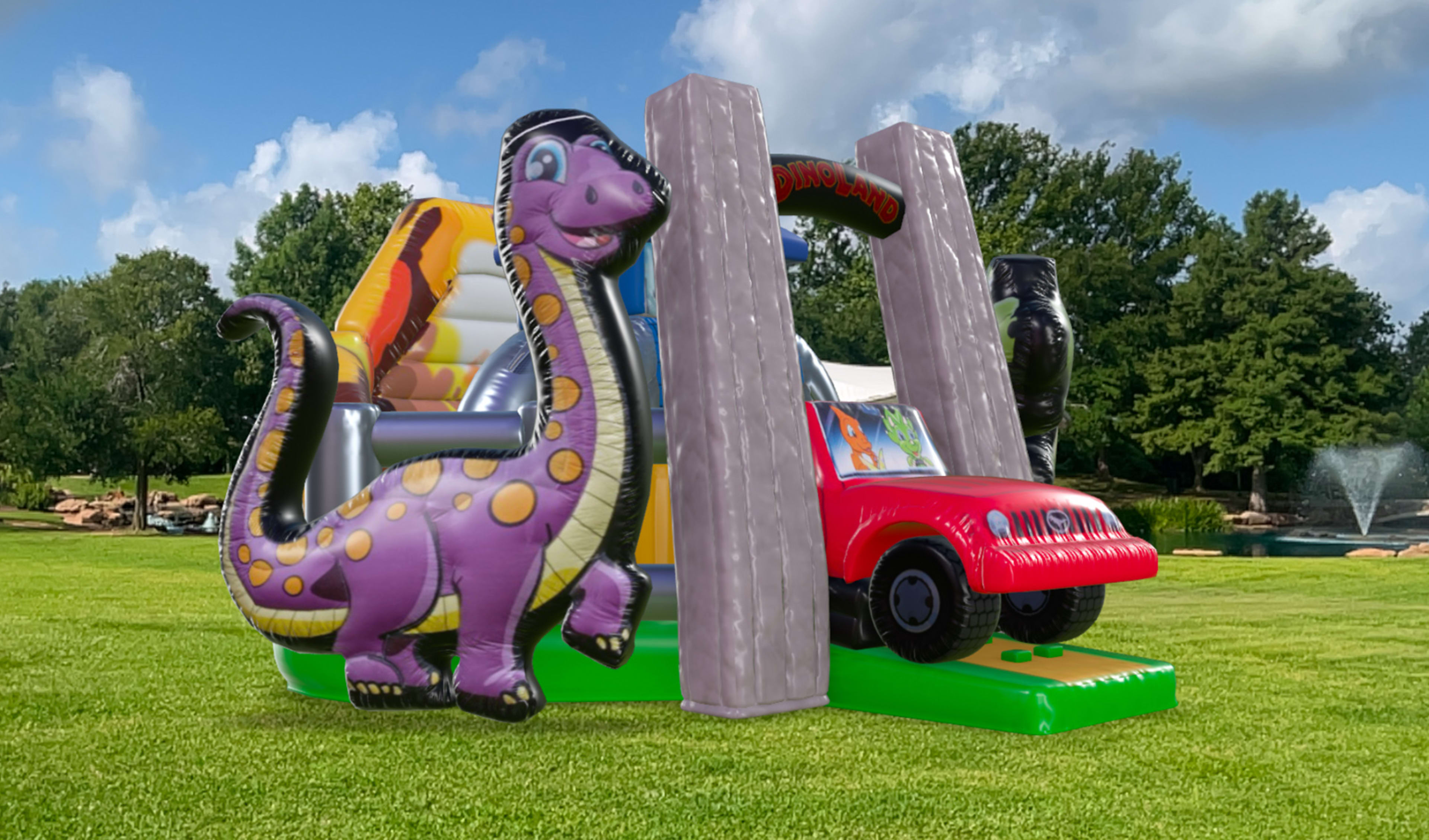 Dinosaur Land Soft Play Bouncer House Combo For Rent