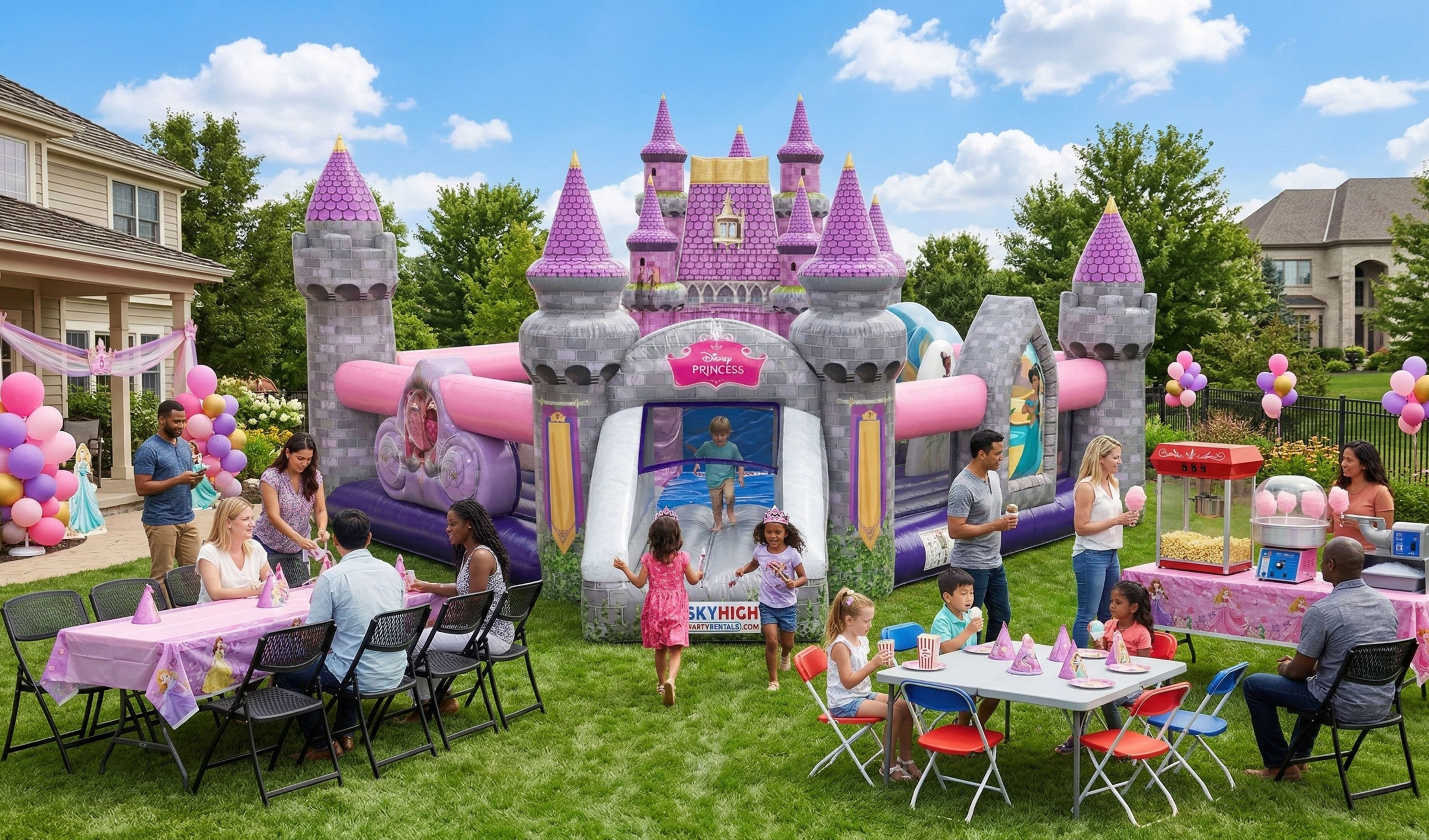 Princess Castle Kingdom Playground rentals delivered to Houston, Austin, Dallas, San Antonio, and across the United States.