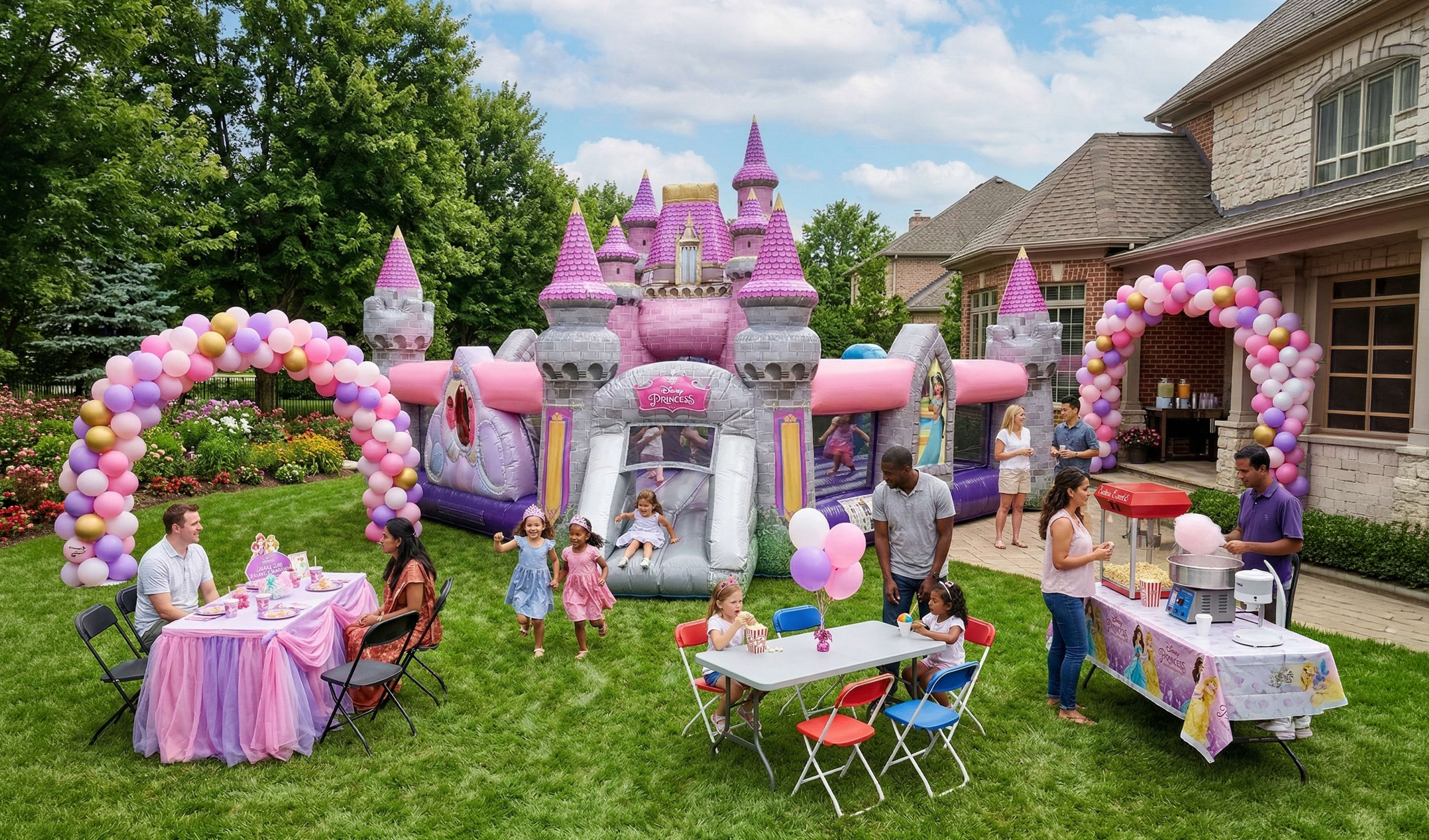 Princess Castle Kingdom Playground rentals delivered to Houston, Austin, Dallas, San Antonio, and across the United States.