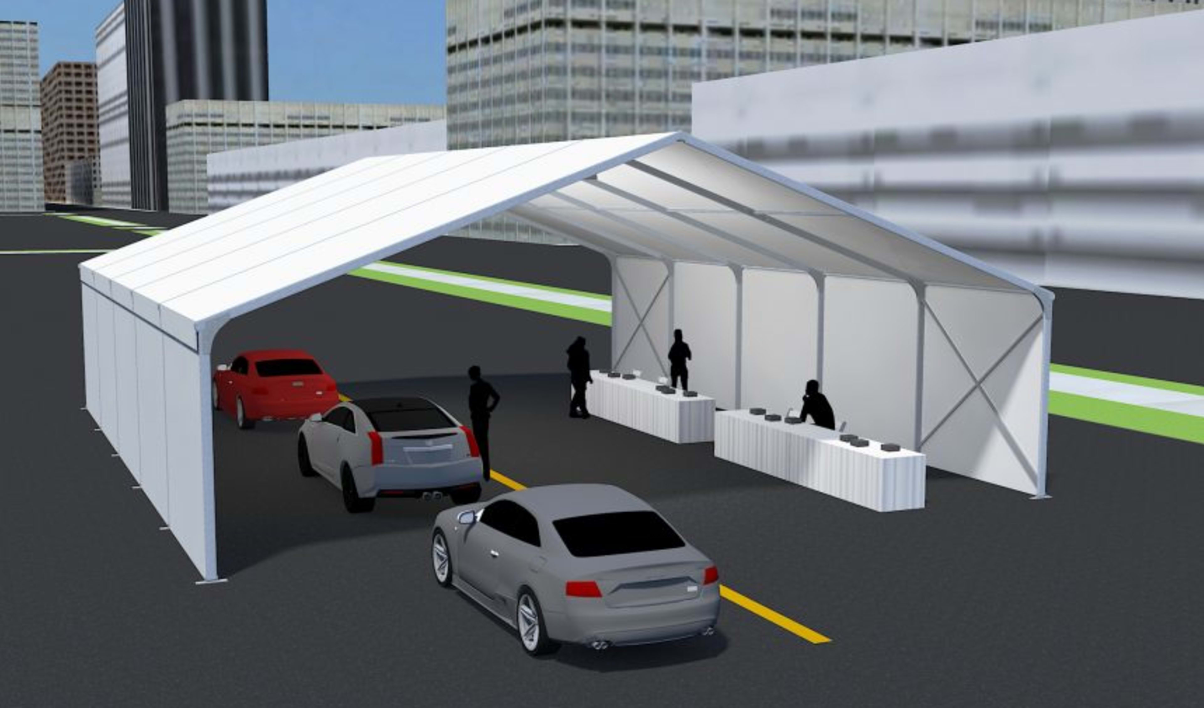 Houston, TX Drive Through Grocery Tents