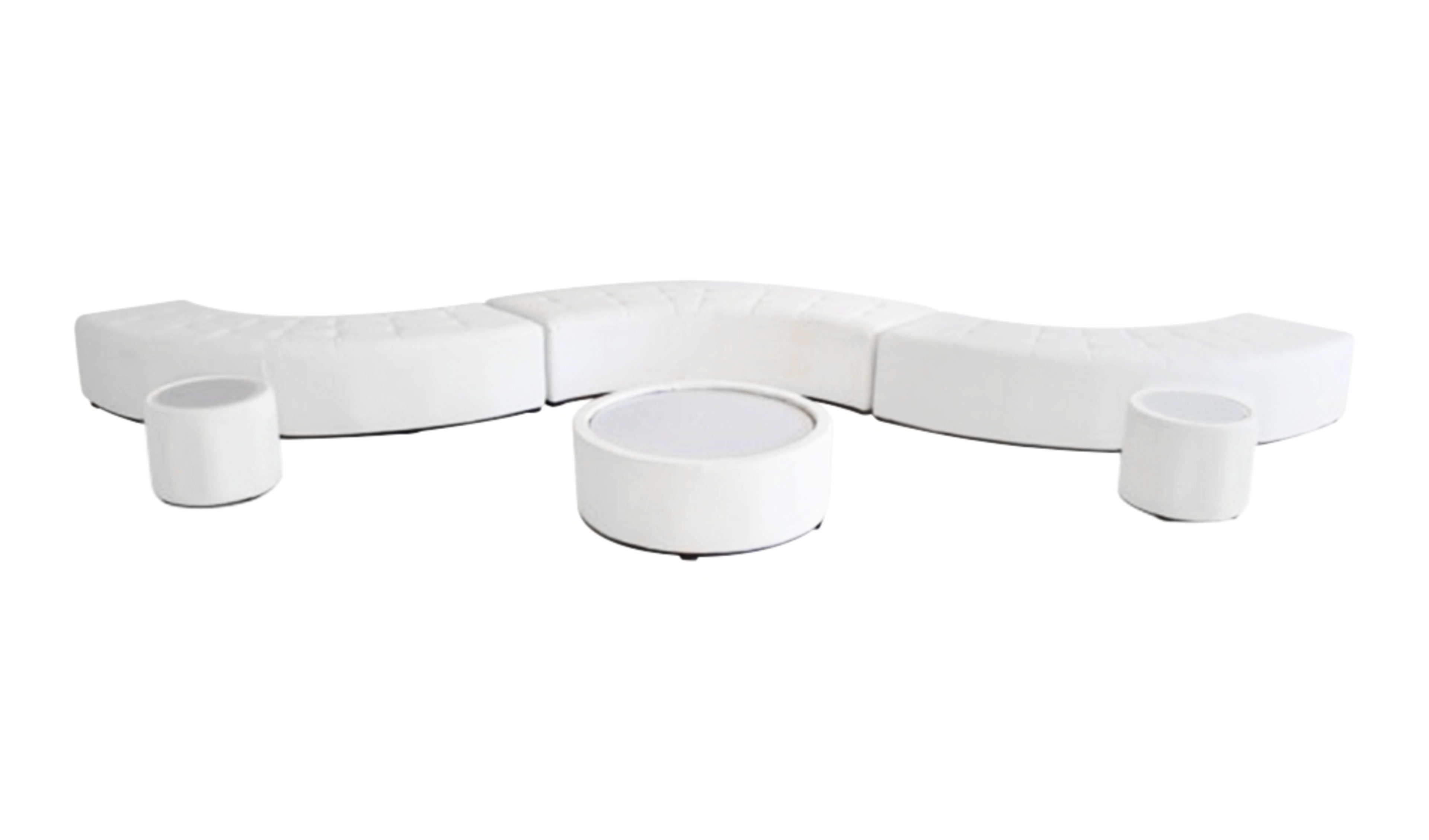 Wide bench + round table set for 15 