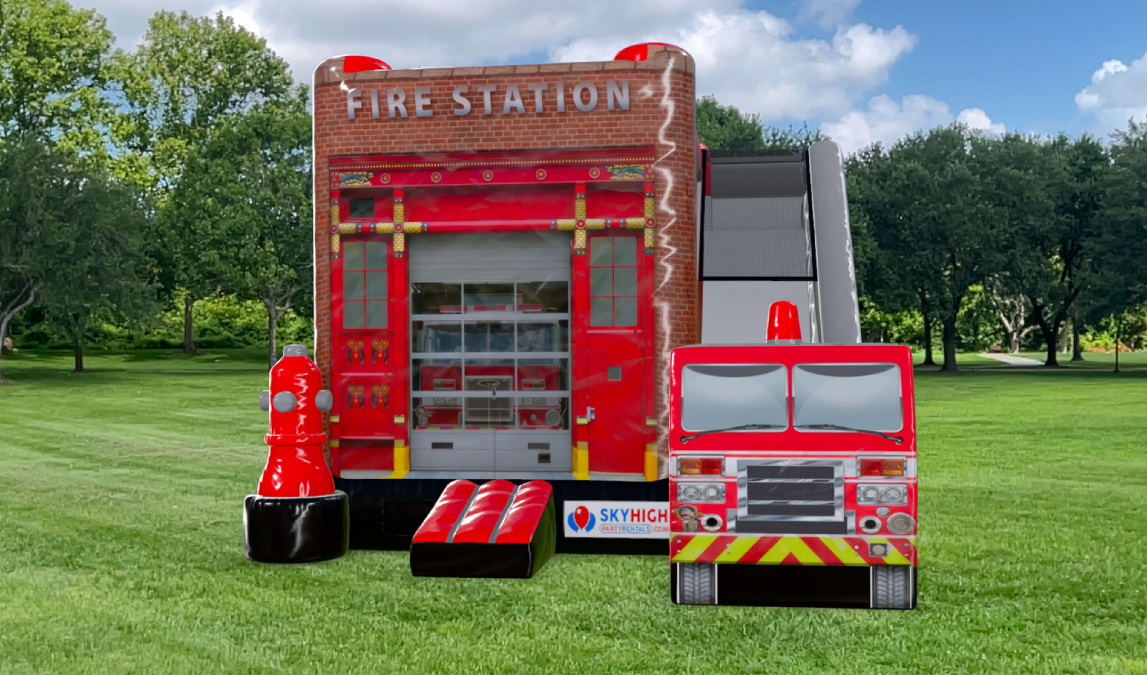 Fire Station Bounce House Combo