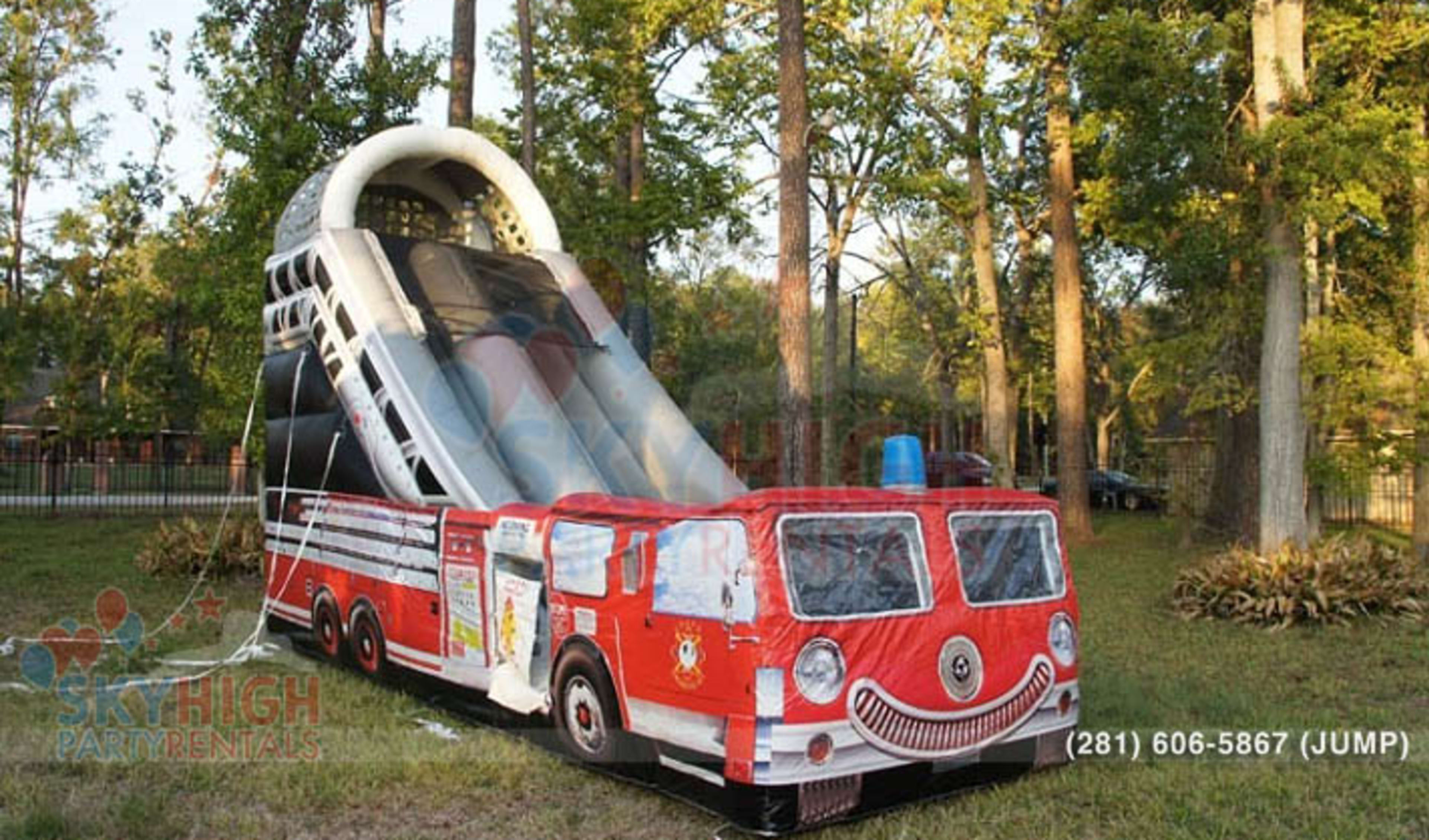 inflatable fire truck slides