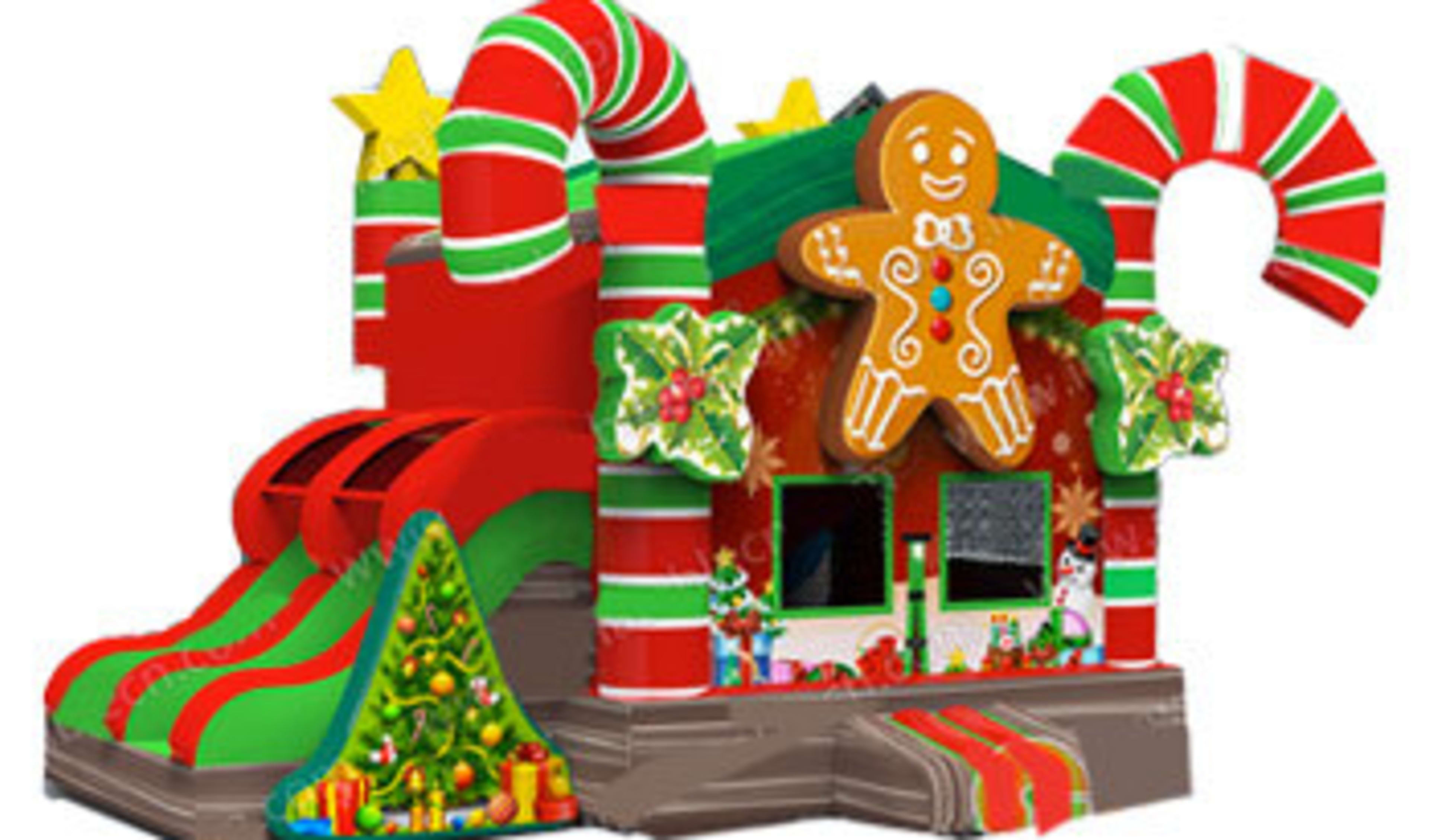 Merry Christmas Ginger Bread Bounce House Combo