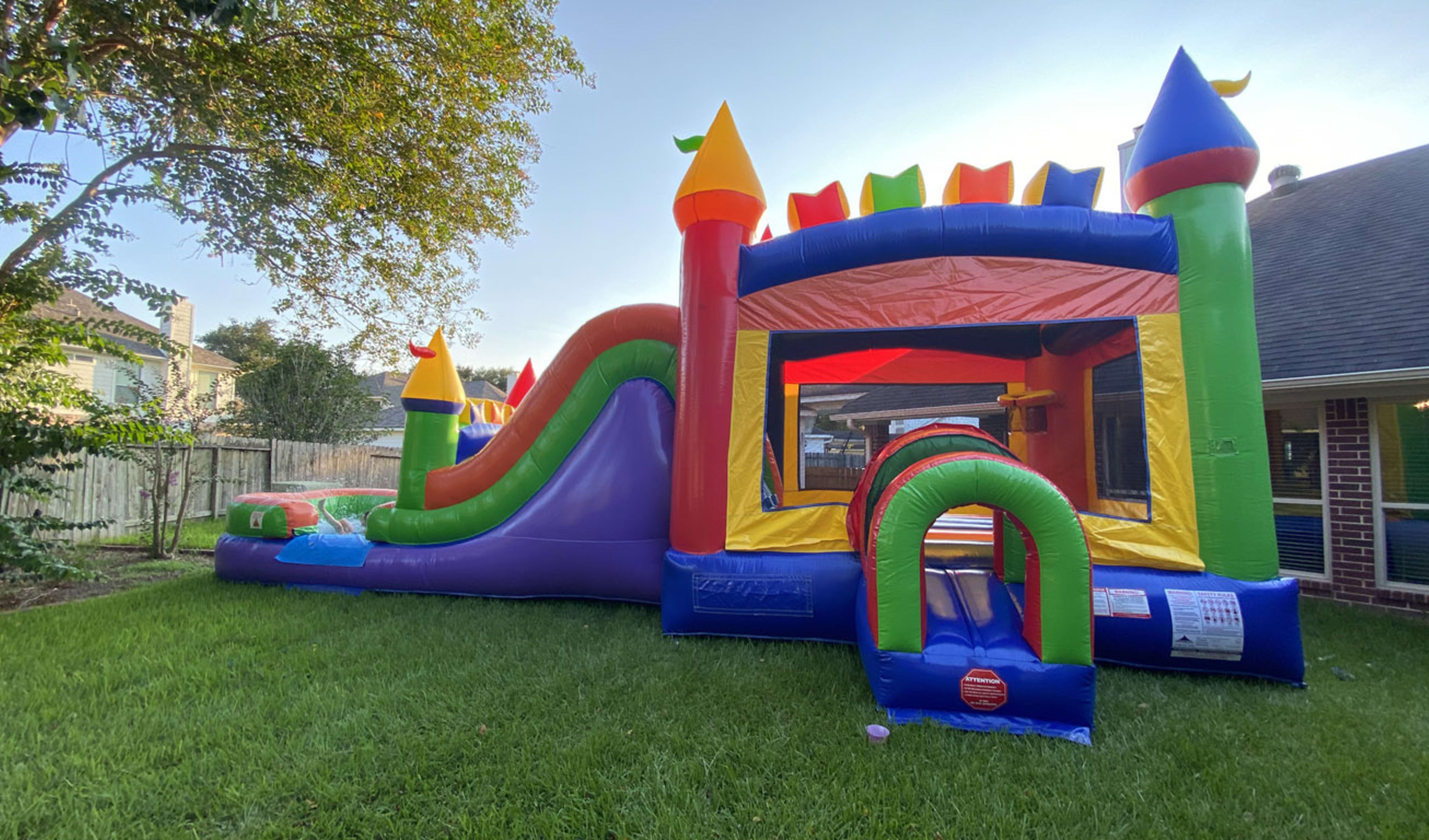 Kids Rainbow Modern Bounce House Combo