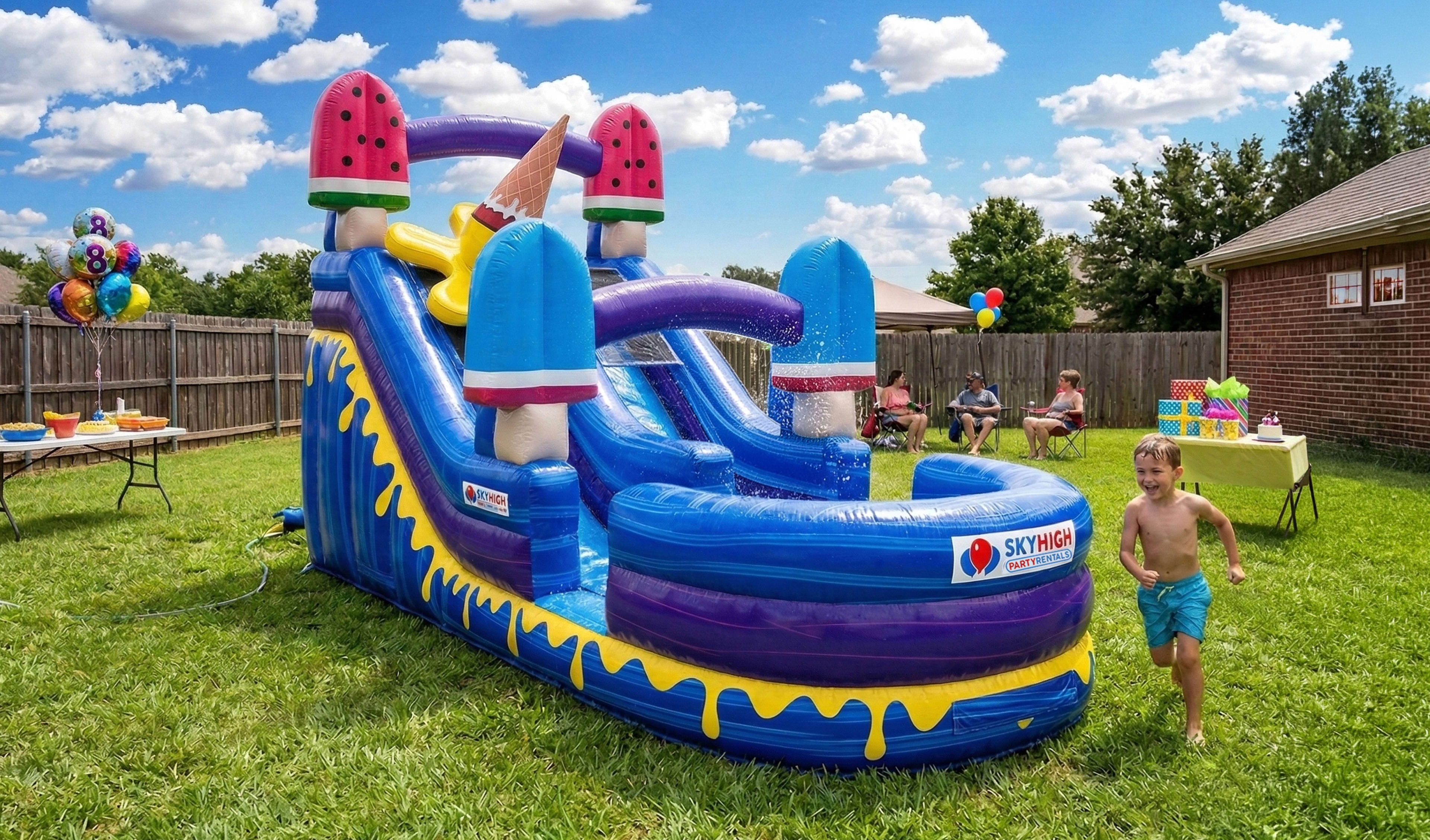 Ice Cream Water Slides for Rent delivered to Houston, Austin, Dallas and across the USA.