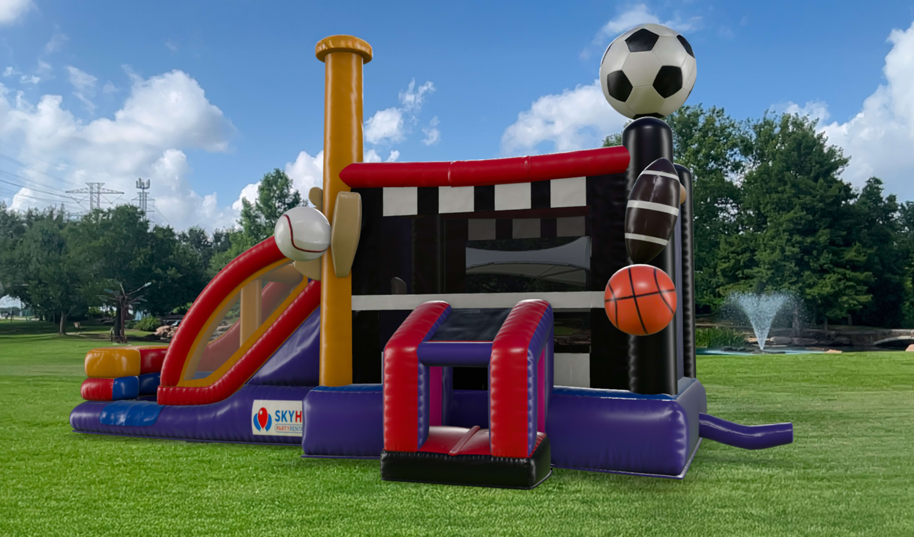 Inflatable Sports Themed Bounce House Combo