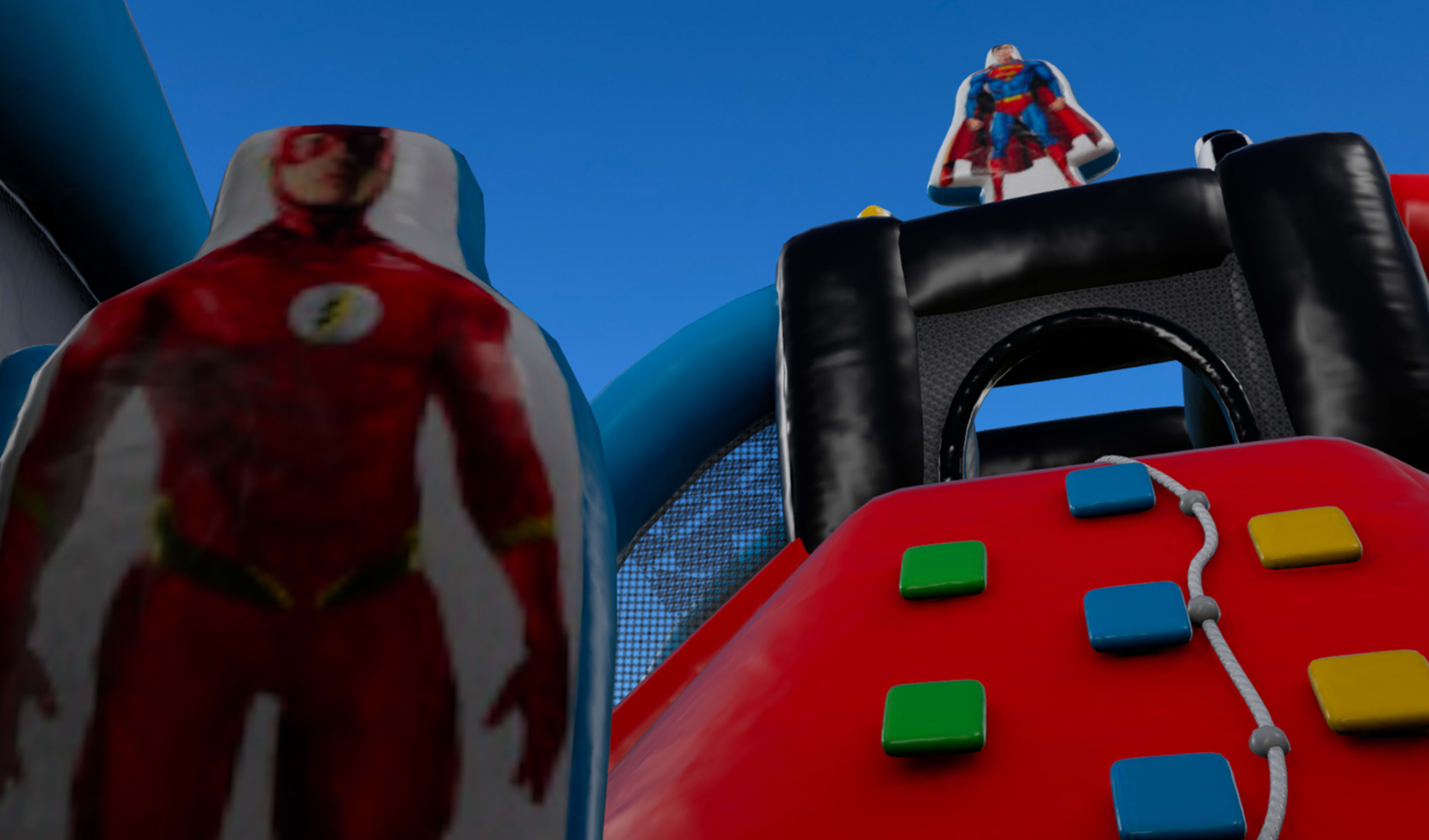 Justice League Bounce House Obstacle Course