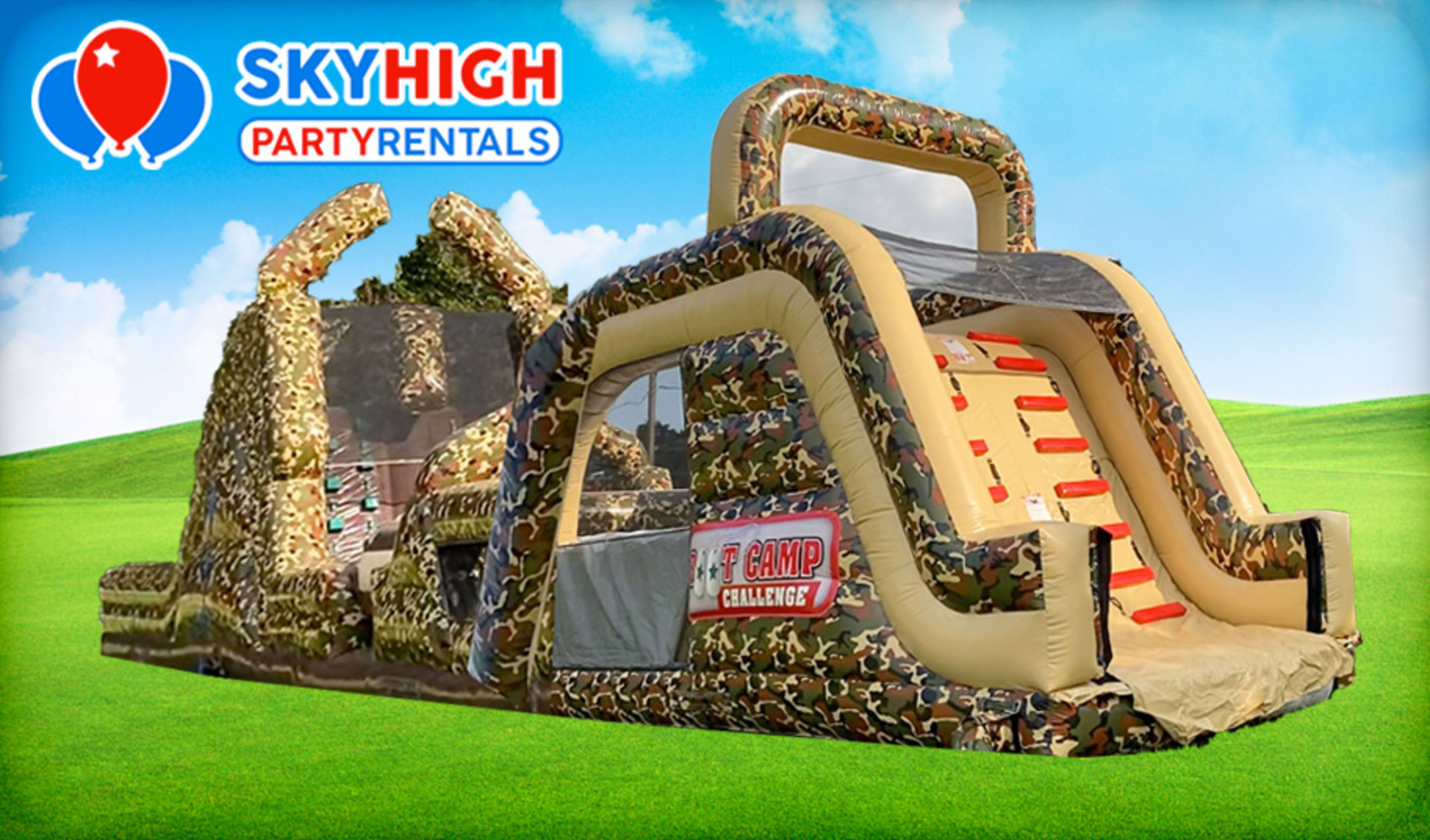 65ft Boot Camp Leap of Courage Obstacle with Double Dry Slide