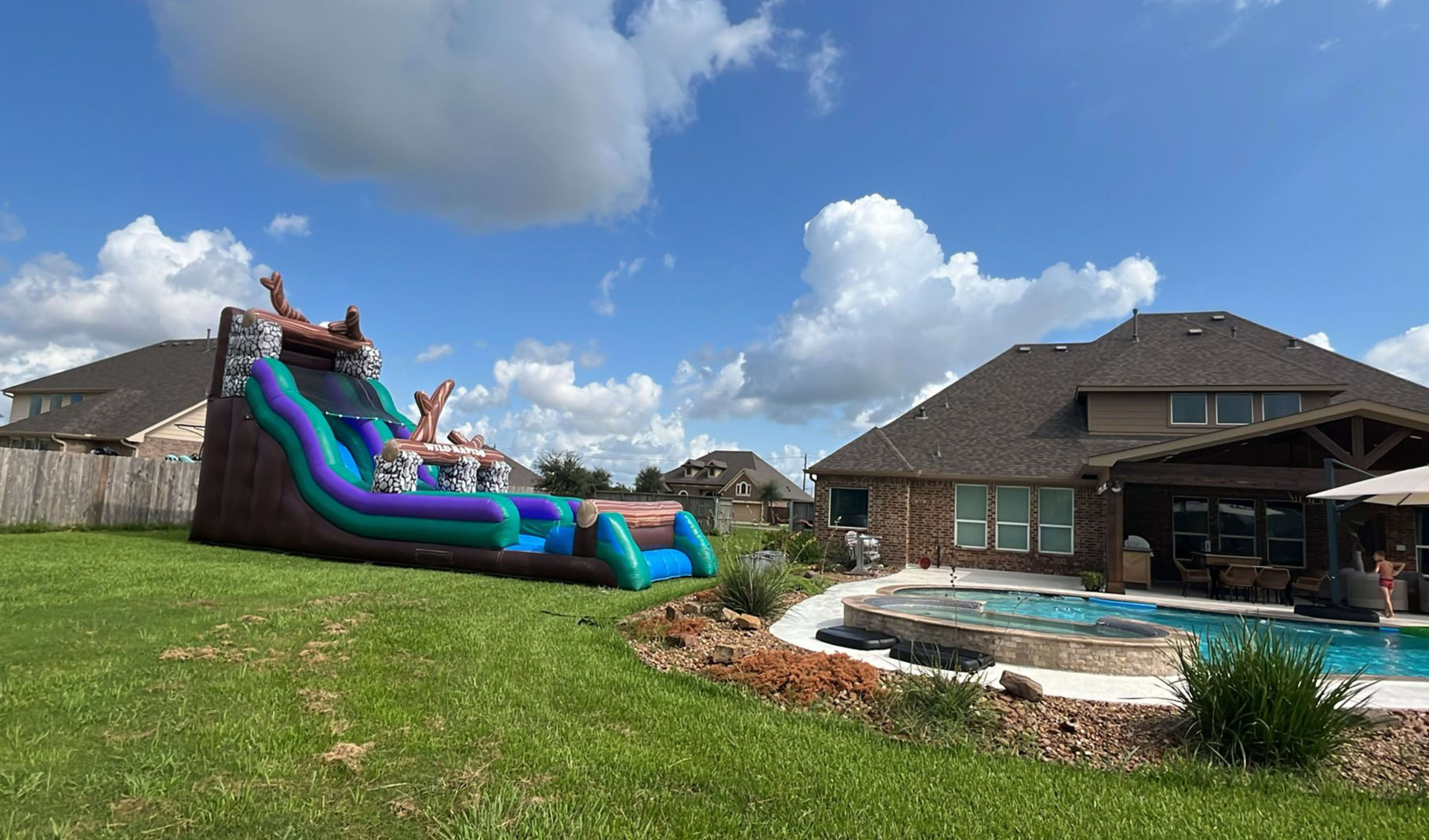 Log Jammer Water Slides for Hire Backyard