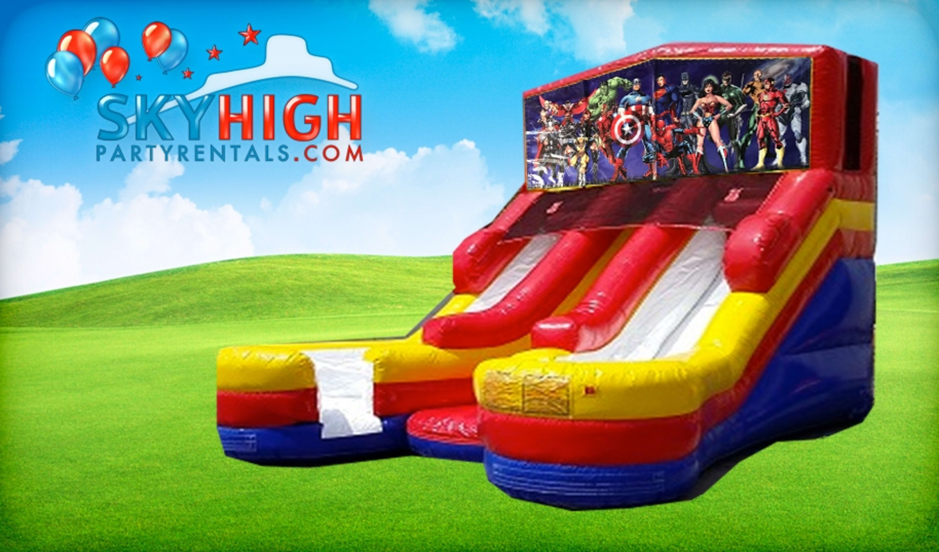 16ft Double Lane Super Heroes (Wet/Dry) Slide Rentals