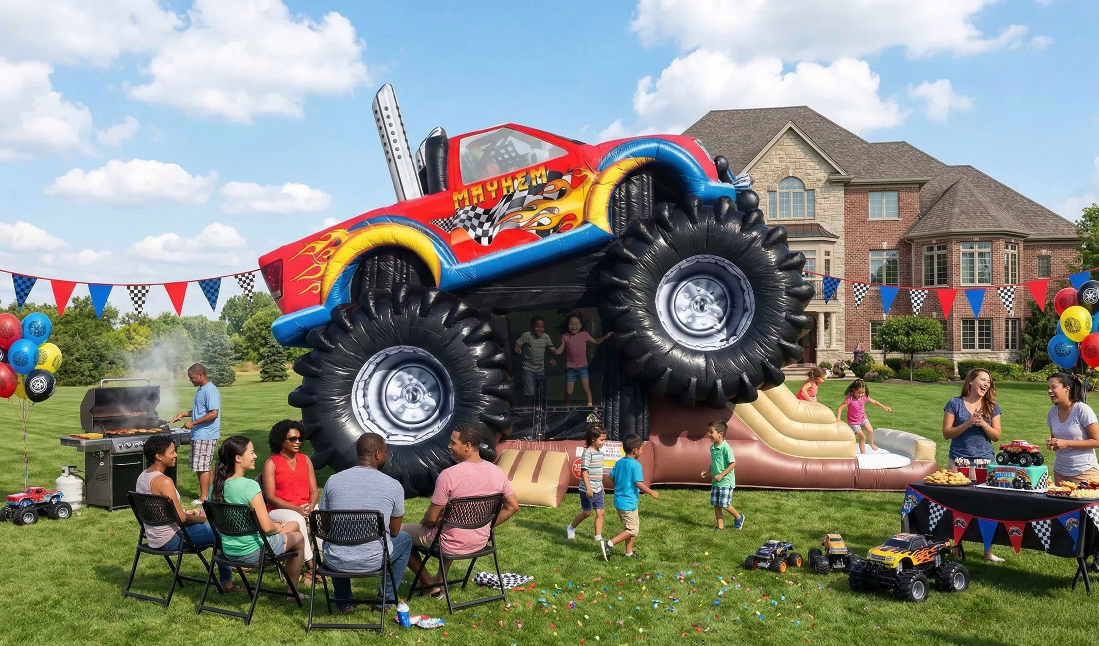 Monster Truck Deluxe Bounce House Combo