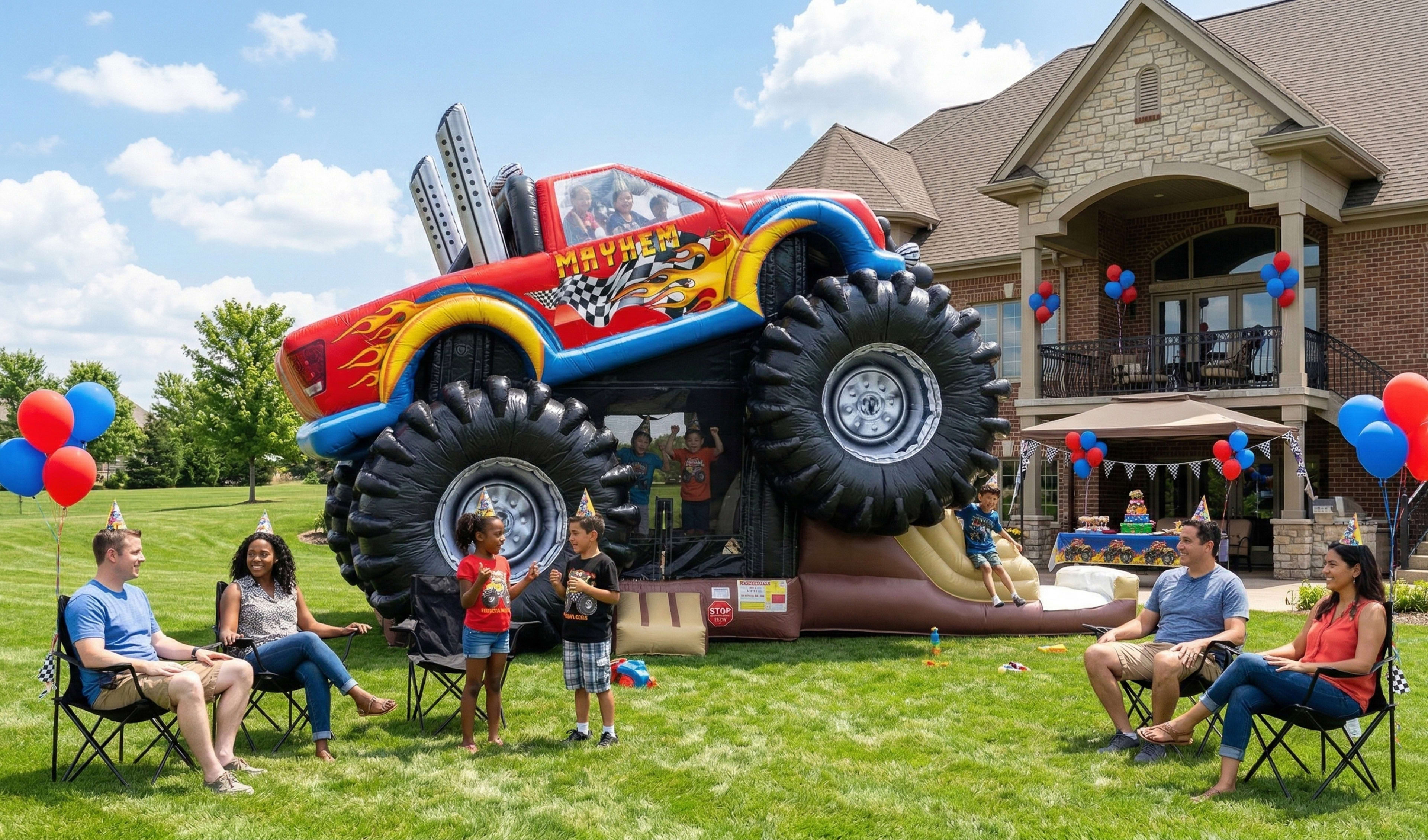 Monster Truck Deluxe Bounce House Combo