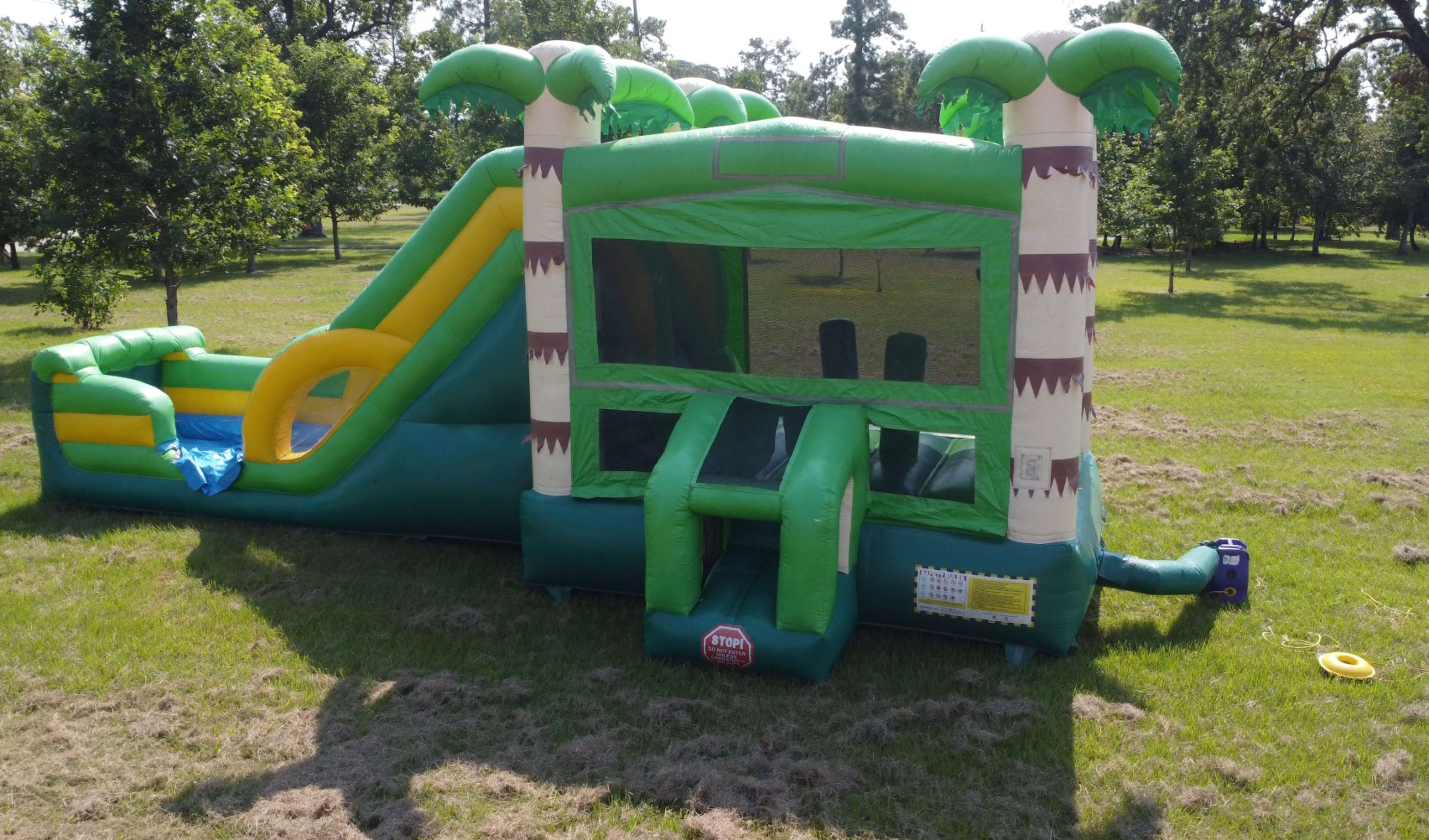 Palm Tree Bounce House Combo Rental Front