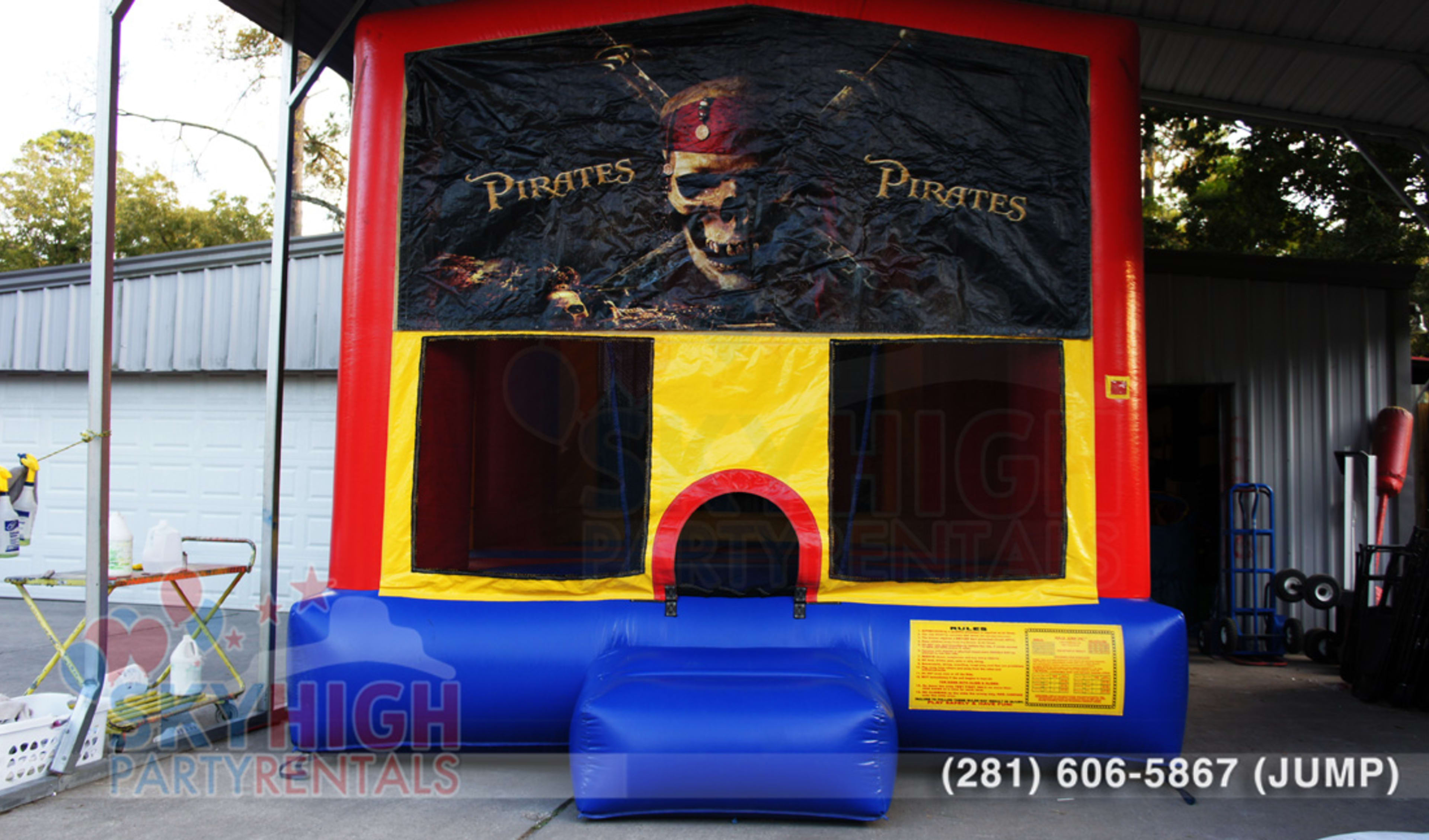 pirate banner moonwalk bouncer