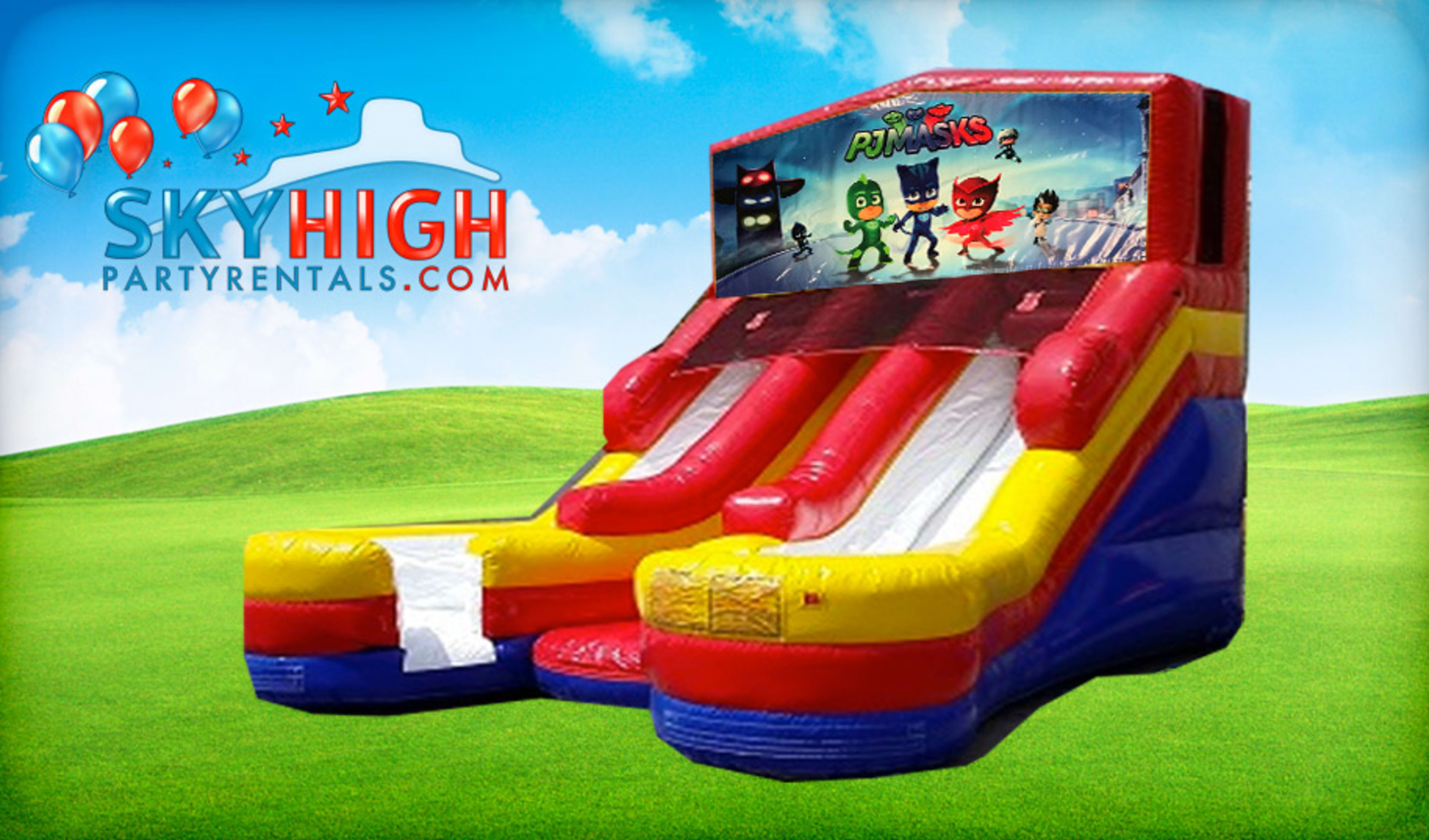16ft Double Lane PJ Masks (Wet/Dry) Slide Rentals