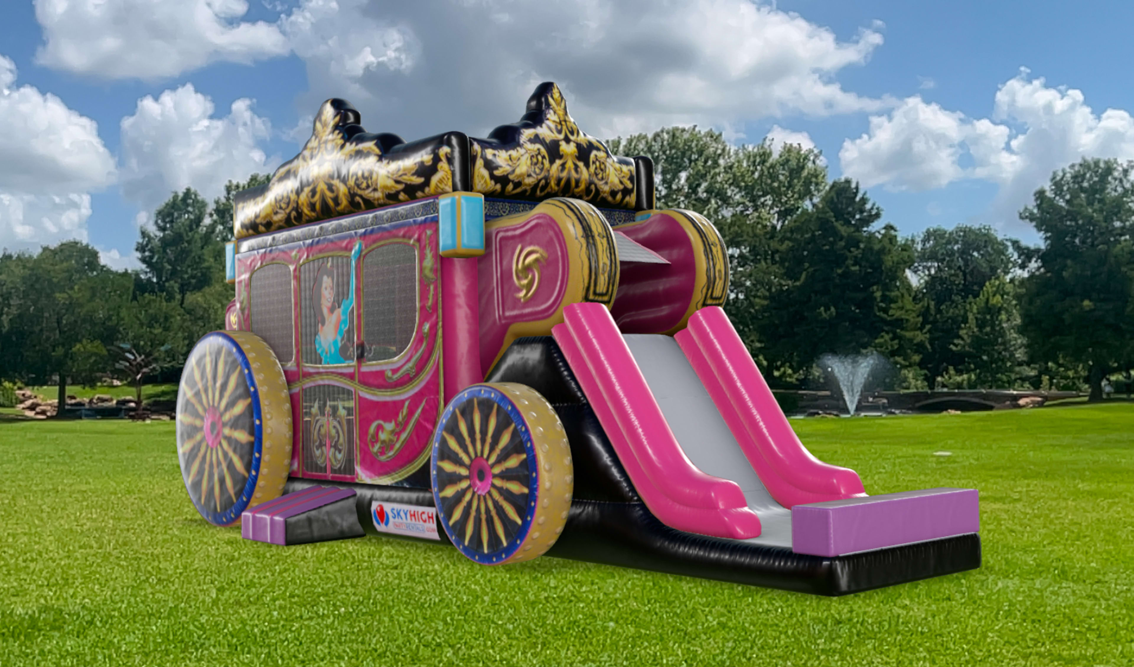 Princess Carriage Bounce House Pink Moonwalk Near Me