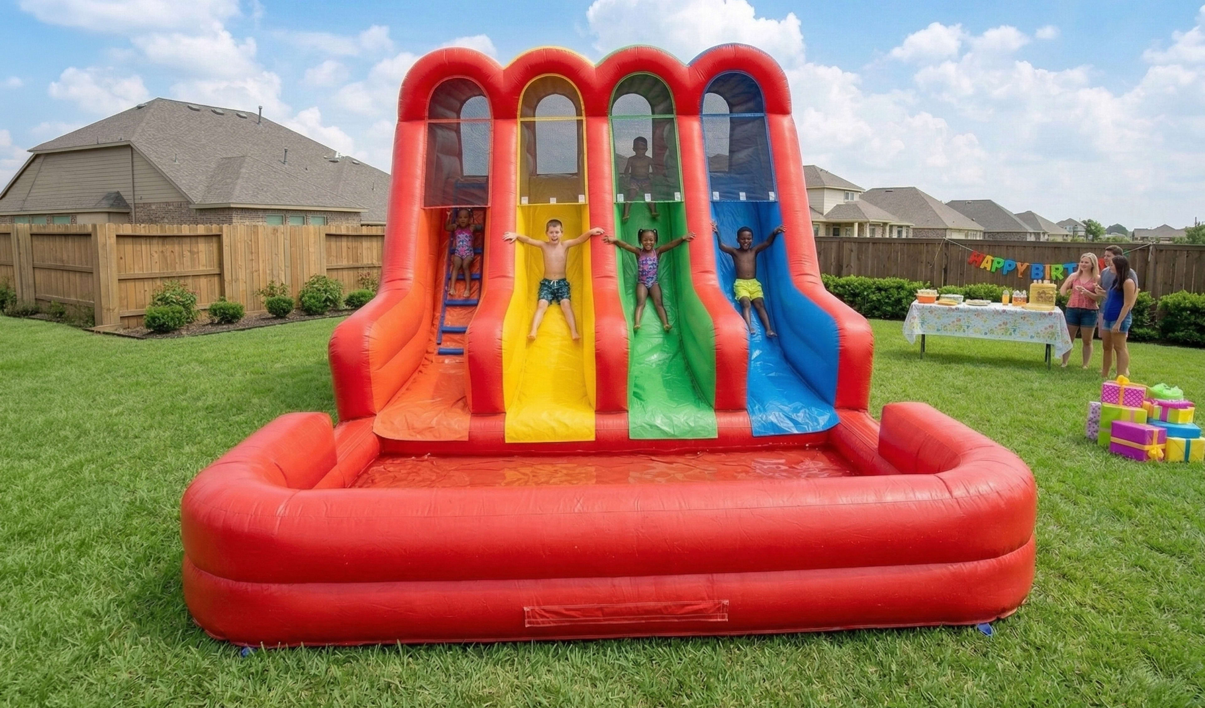 Triple Rainbow Toddler Water Slides Picture 8