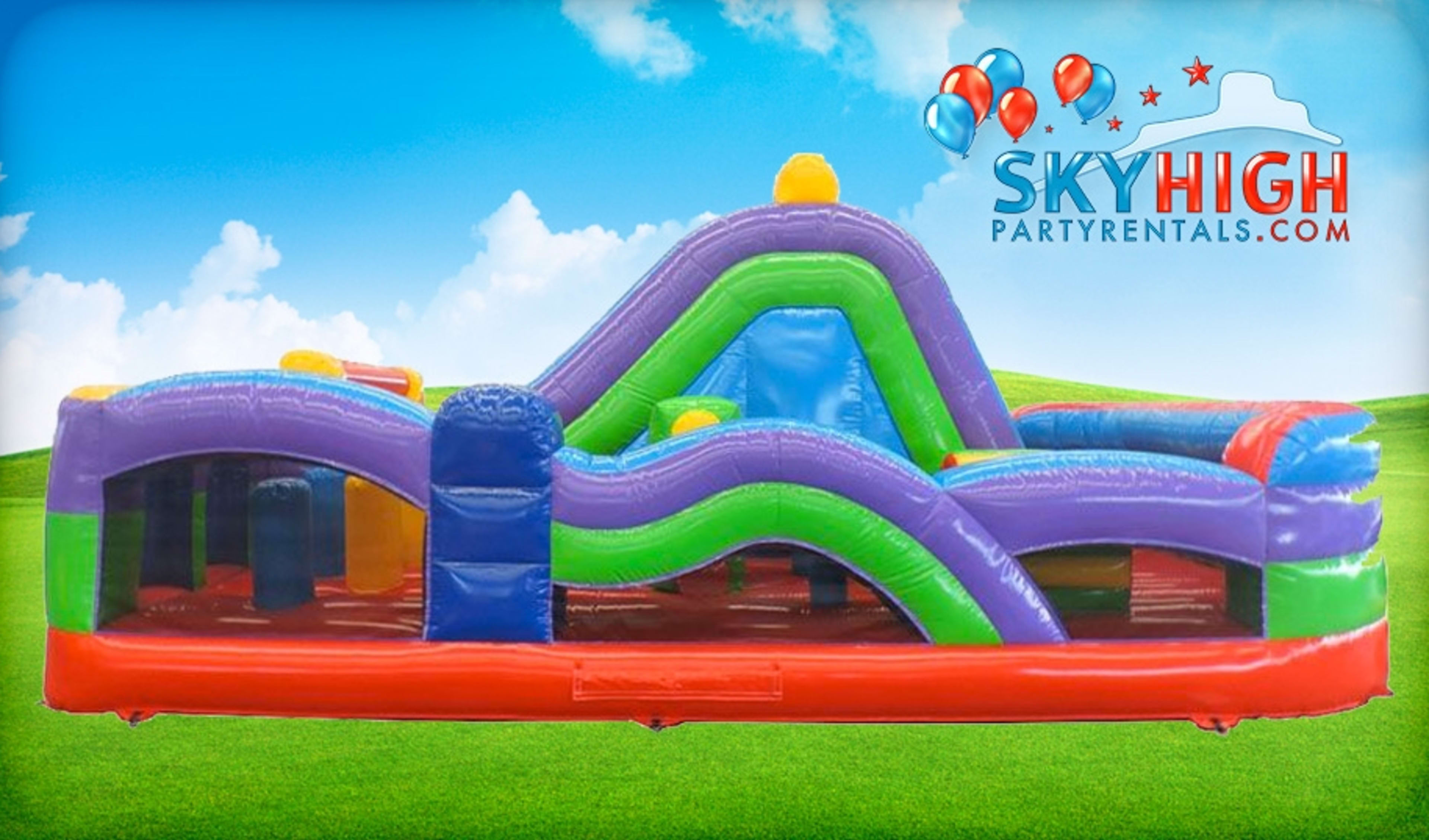 Retro Obstacle Rockwall and Slide