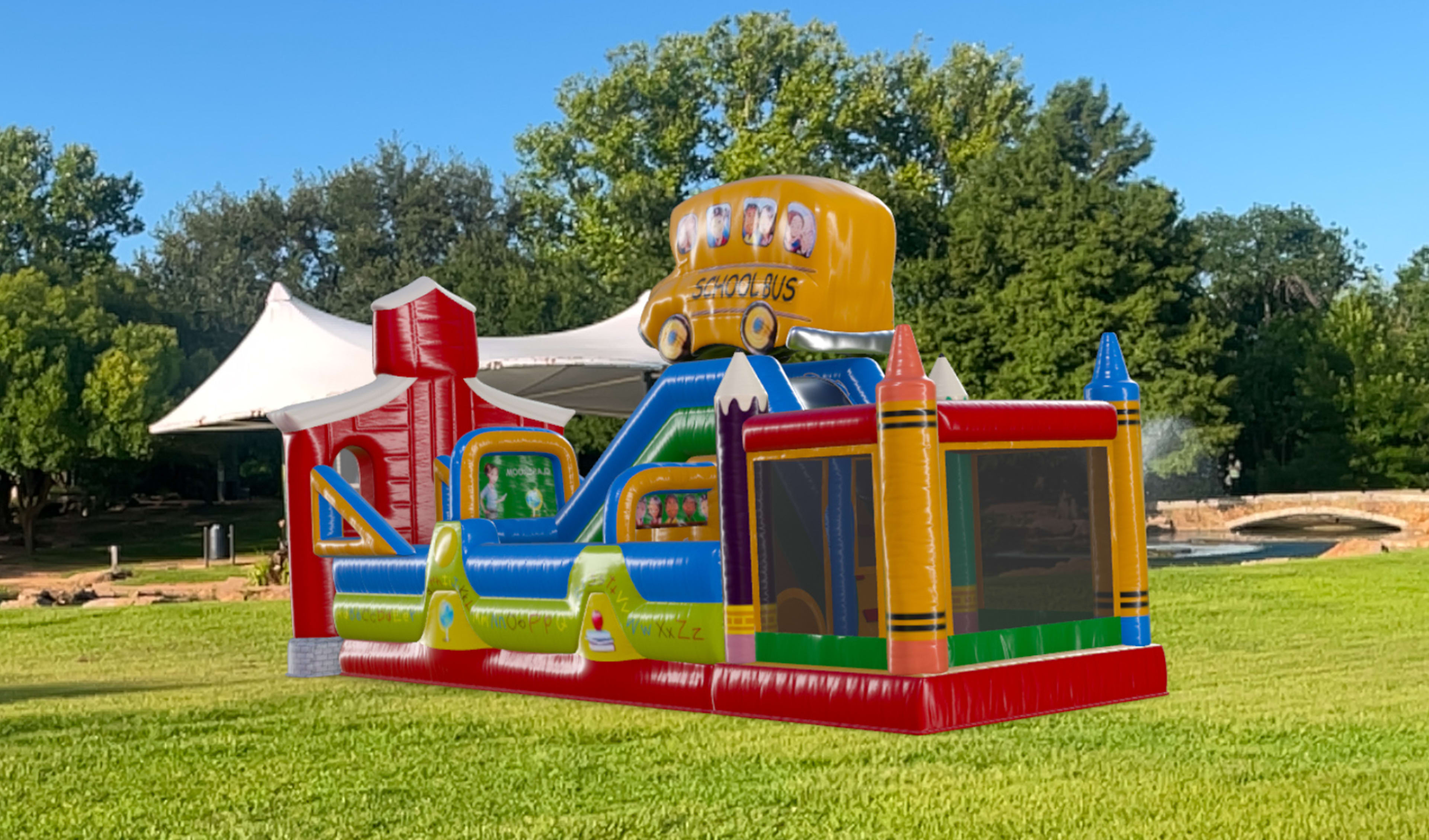School Bounce House Obstacle Course Rental