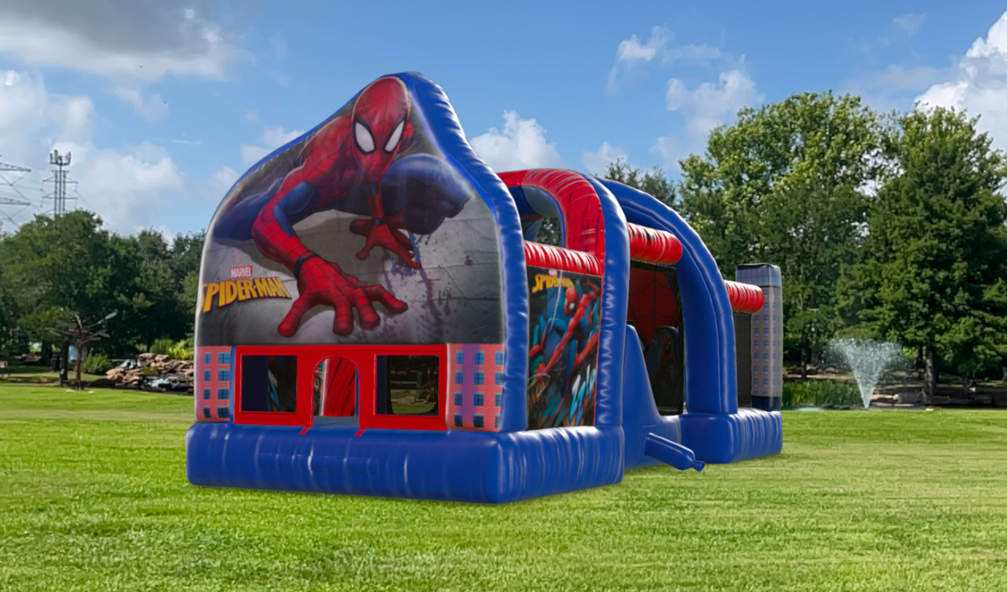 Spider Man Bounce House Obstacle Course For Rent