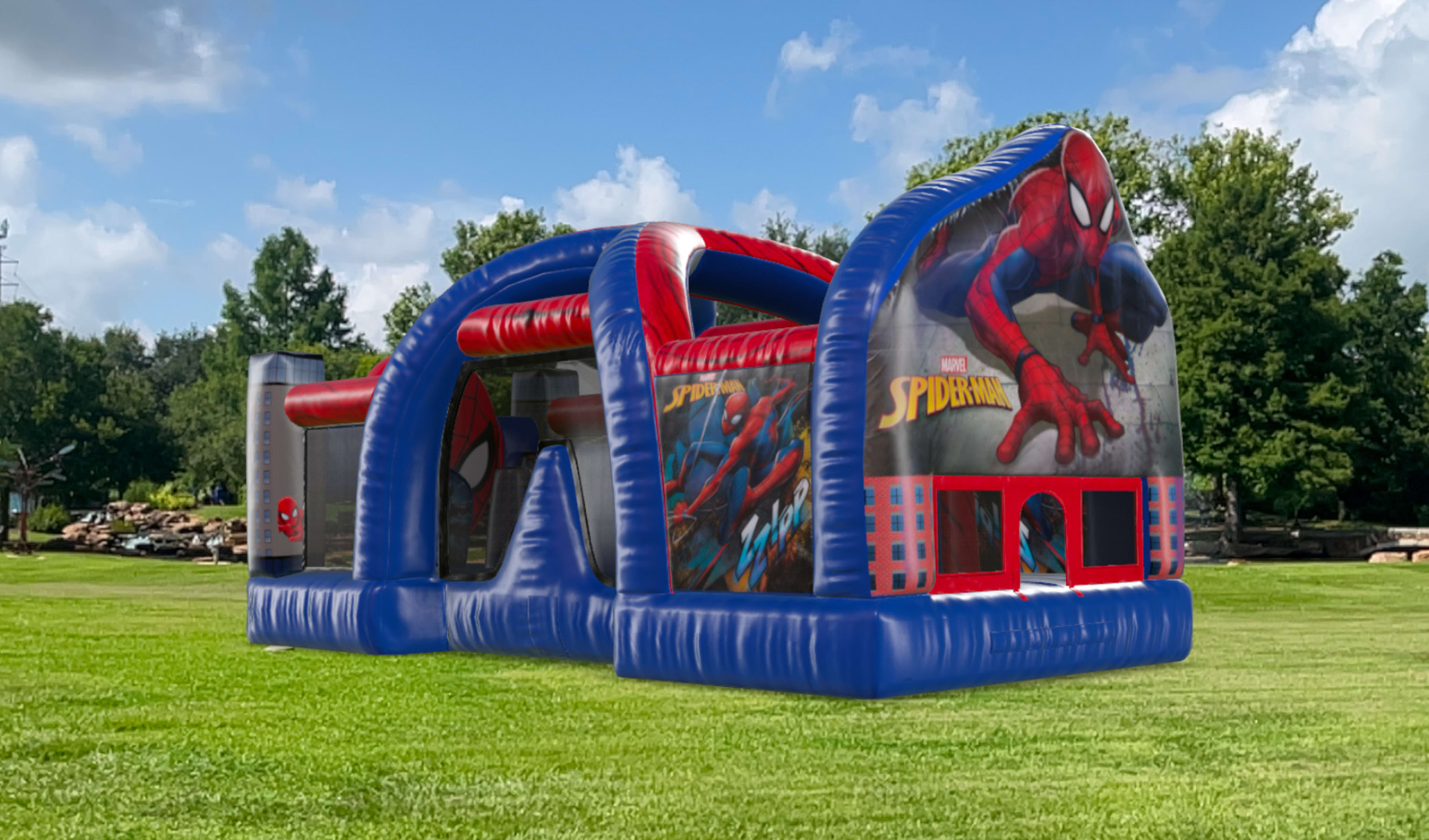 Spider Man Bounce House Obstacle Course For Rent