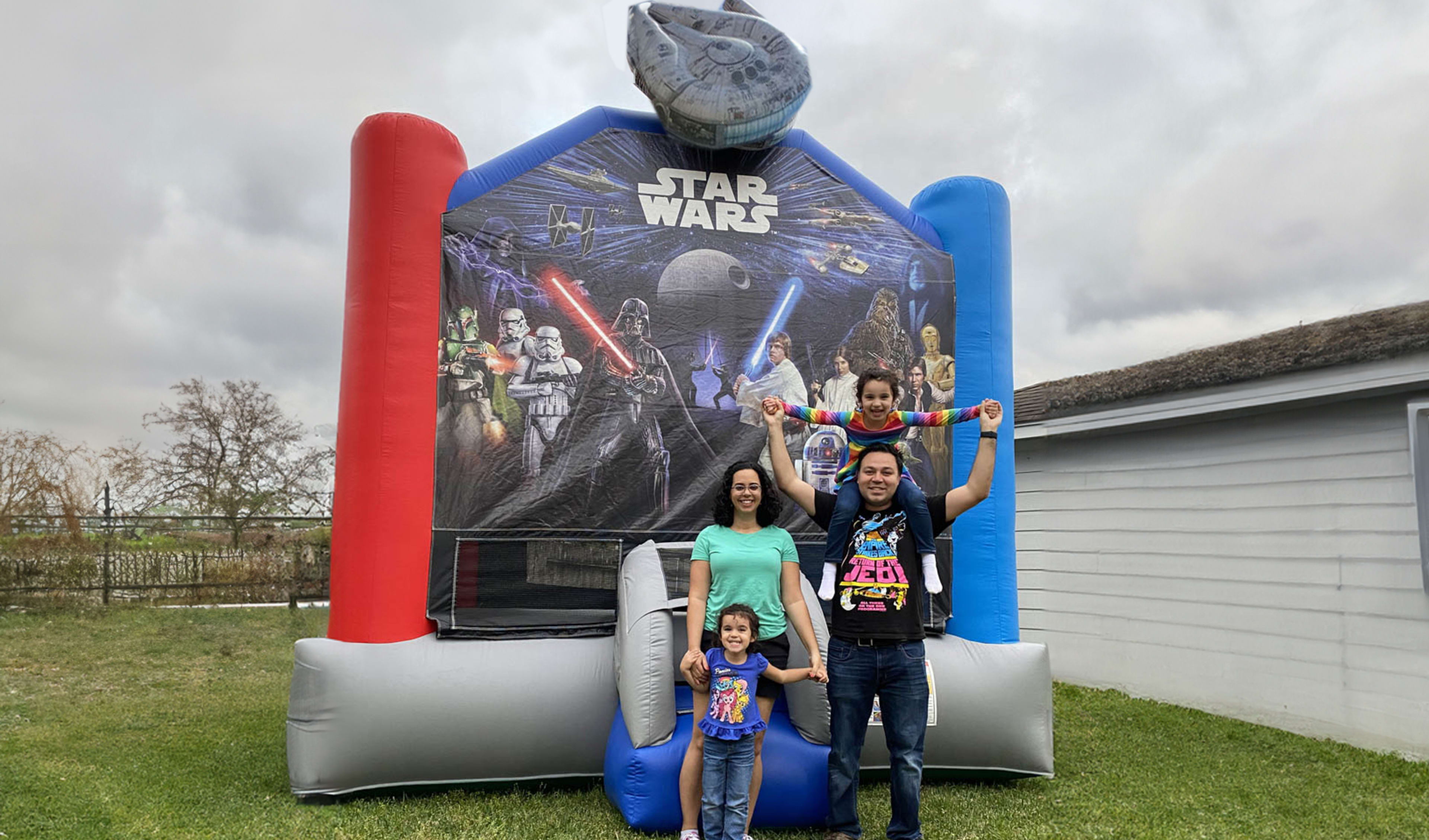 Star Wars Themed Inflatable with Star Wars Family