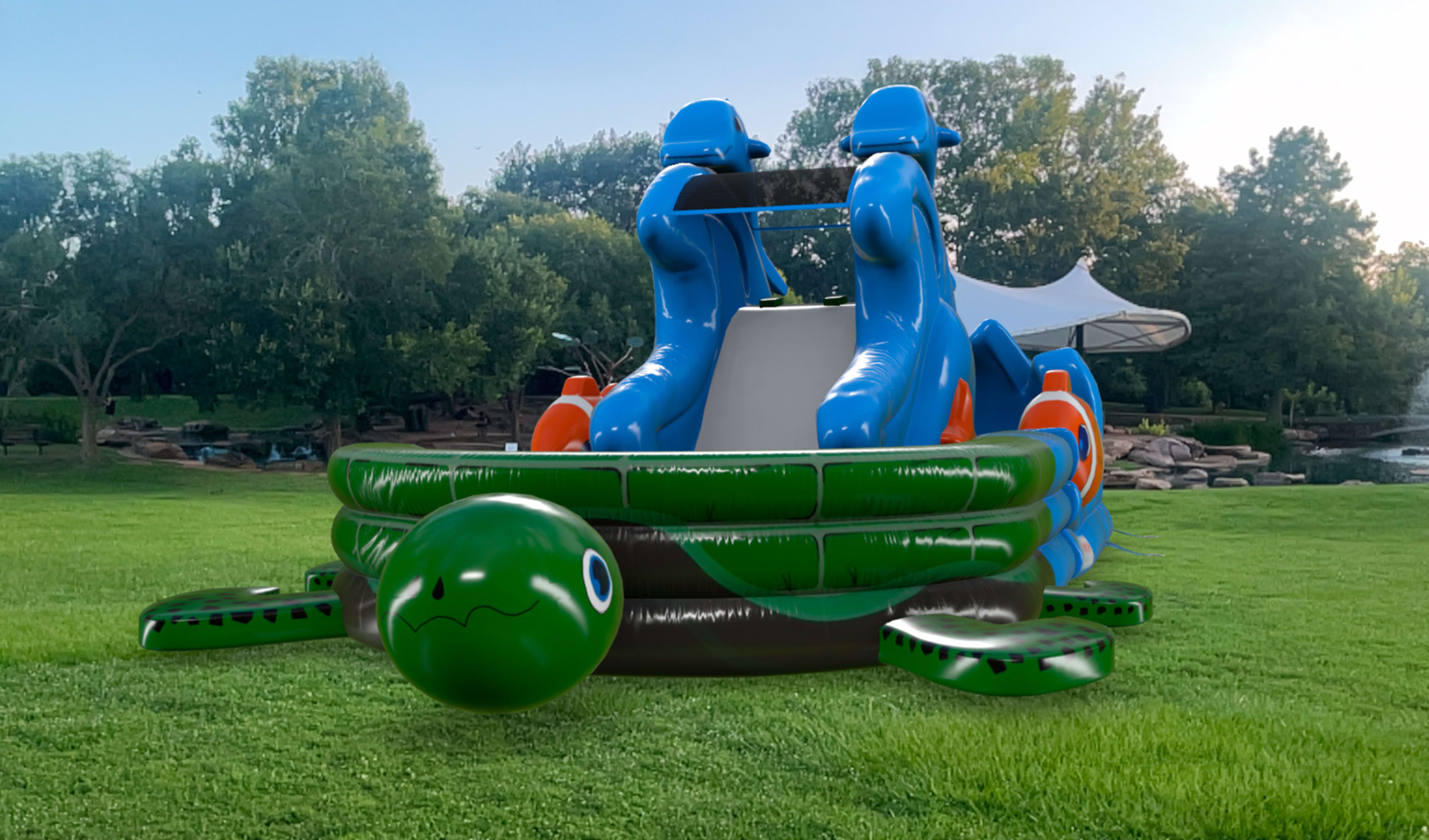 Soft Play Turtle Beach Water Slide For Toddlers