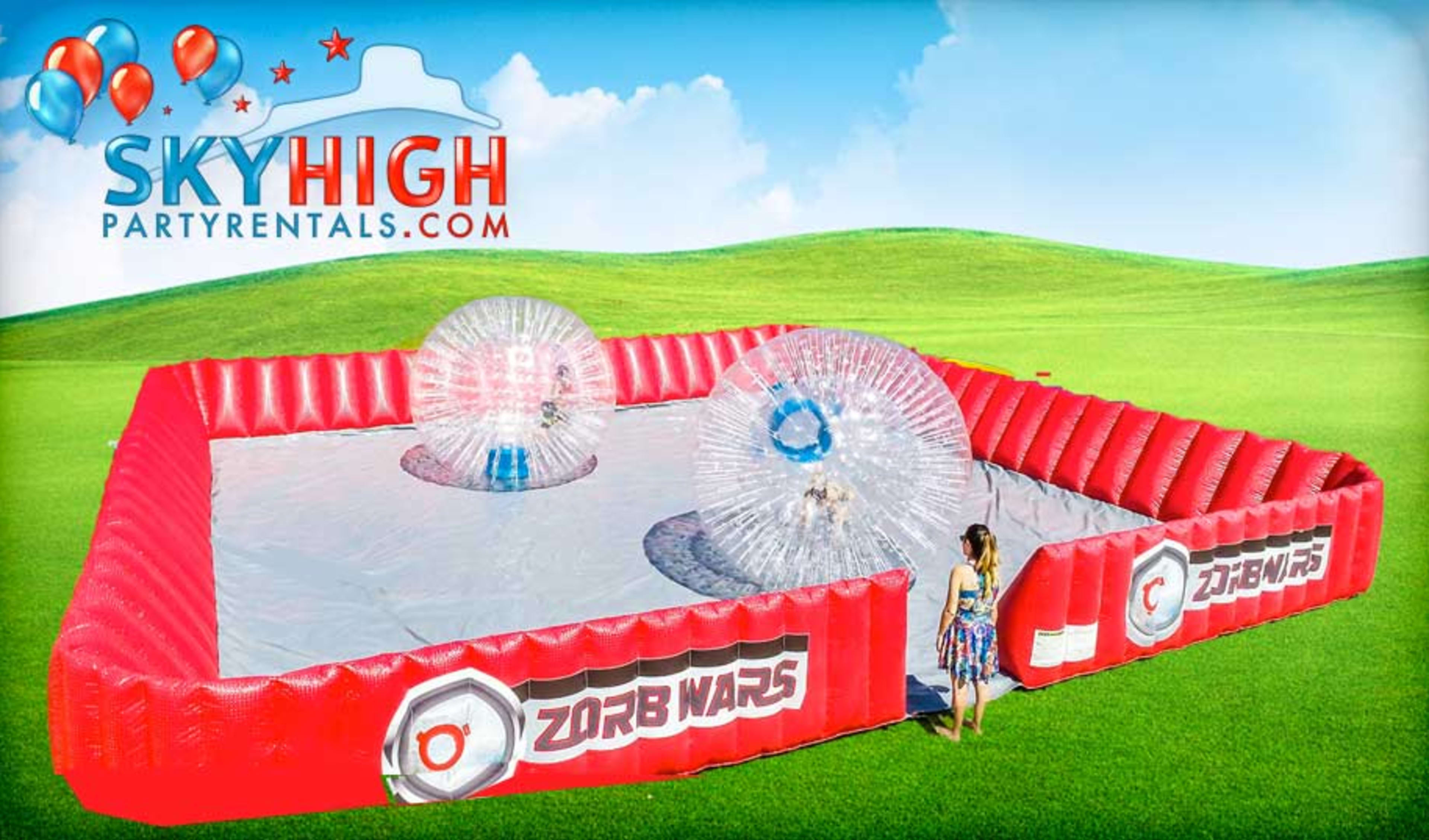 Human Hamster Zorbs War Game